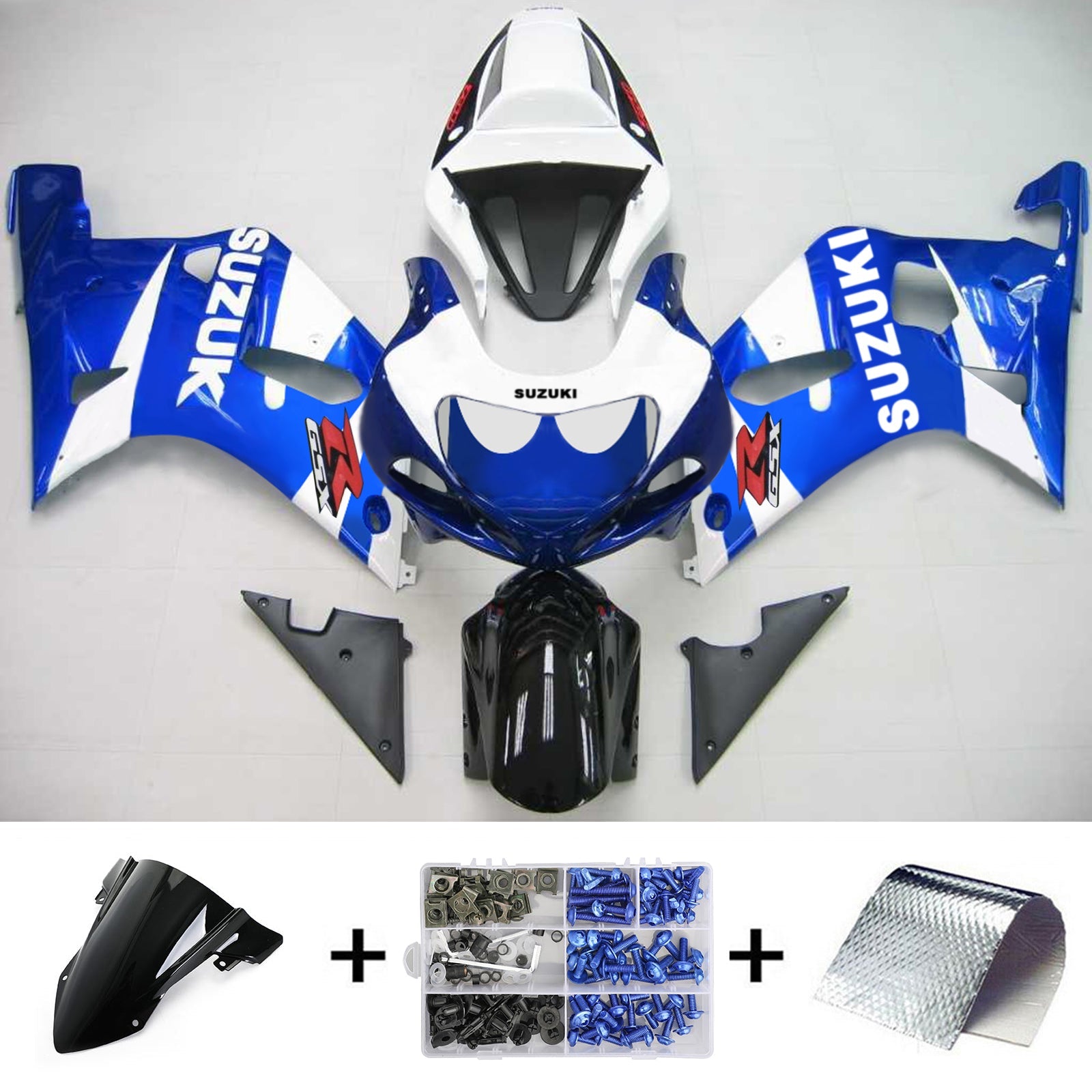 2001-2003 Suzuki GSXR750 K1 Amotopart Kit de carénage d'injection carrosserie plastique ABS #103