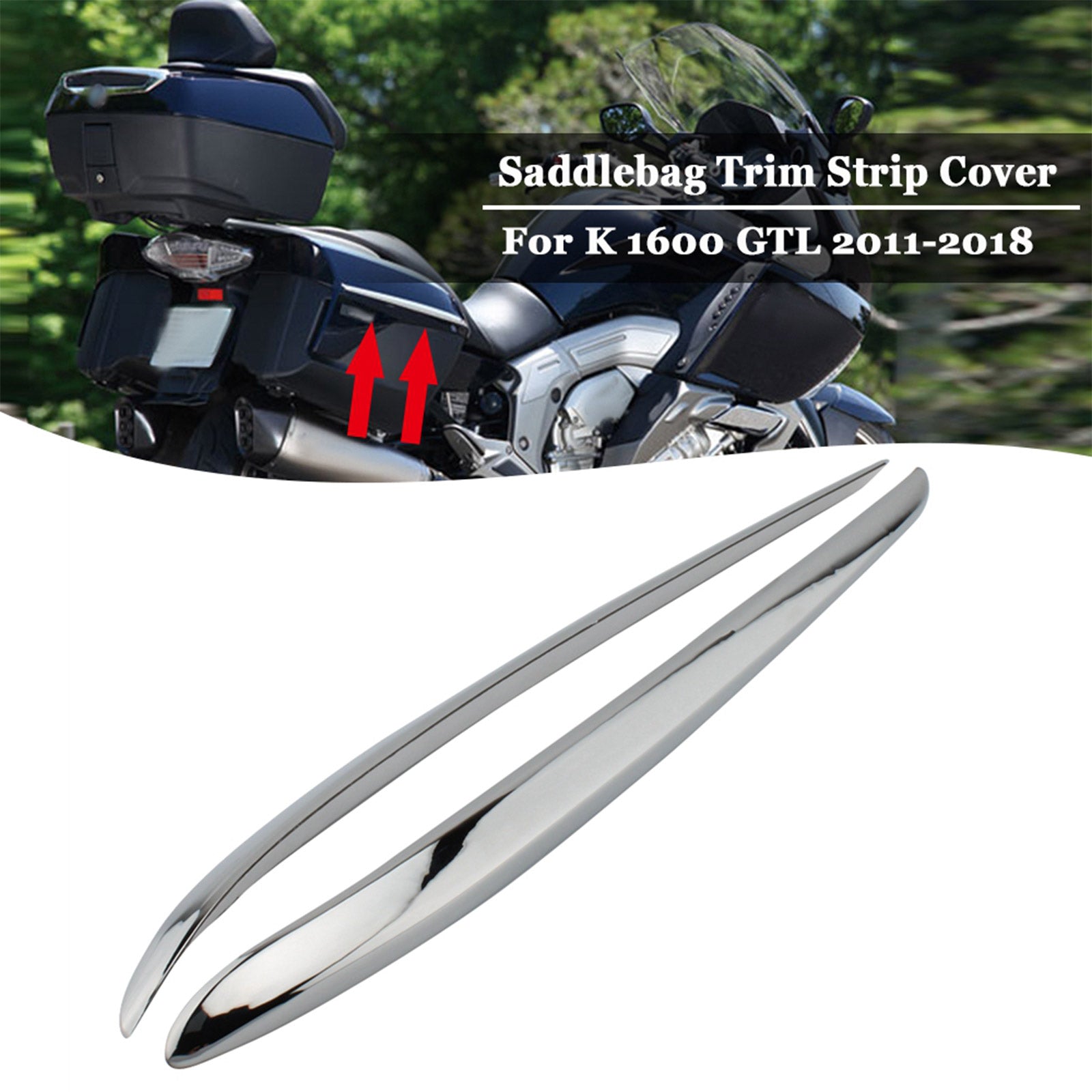 Chrome Side Panel Storage Box Plating Trim Strip For BMW K1600GTL 2011-2018 Generic