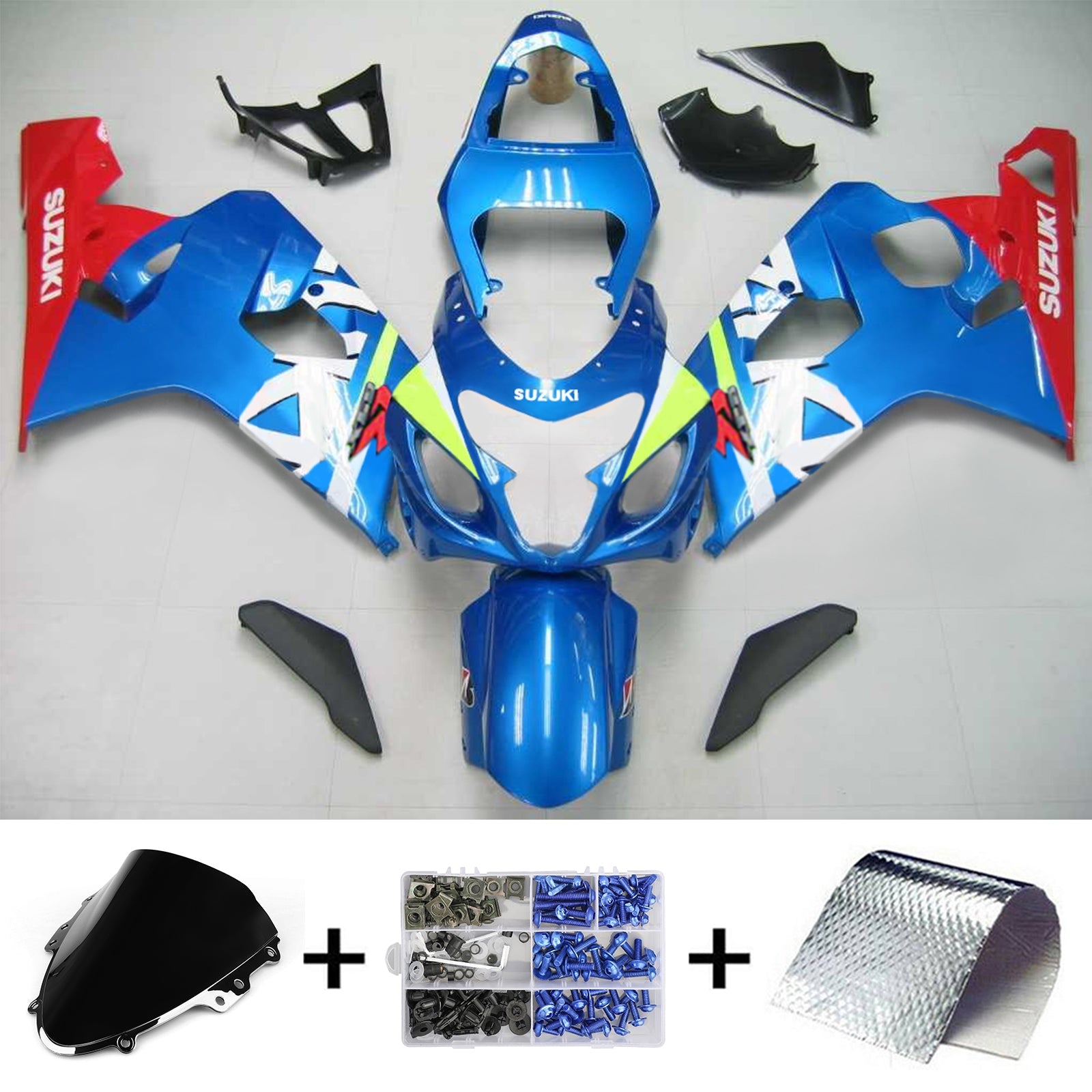 2004-2005 Suzuki GSXR 600/750 K4 Kit de carénage d'injection carrosserie plastique ABS #103 Amotopart