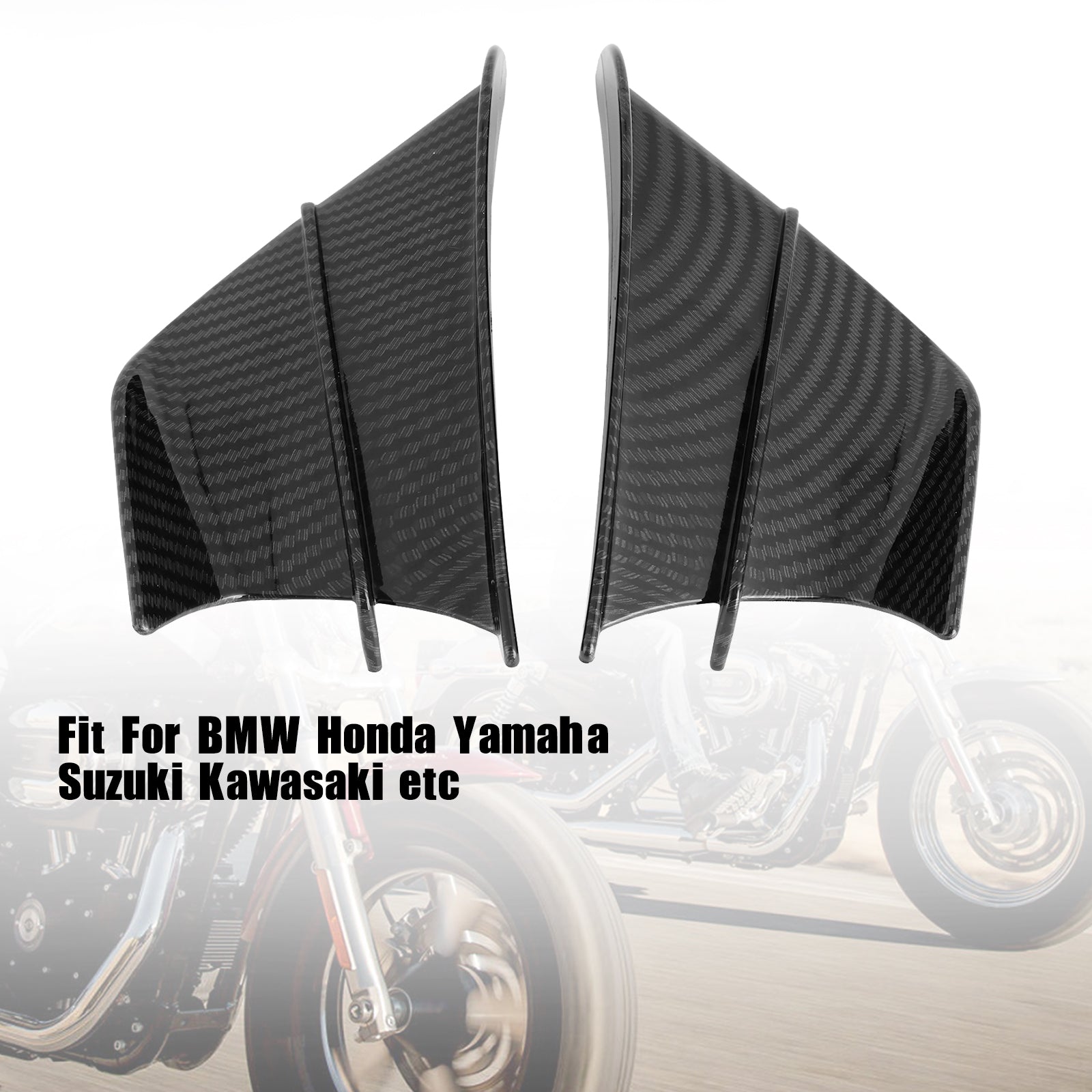 Winglet Wind Fin Aerodynamic Kit Spoiler Trim Cover For Motorcycle Universal