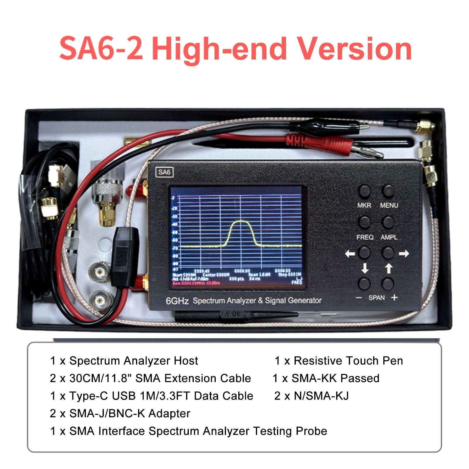 SA6 6 GHz portable 3,2" analyseur de spectre générateur de signal 35-6200 MHz