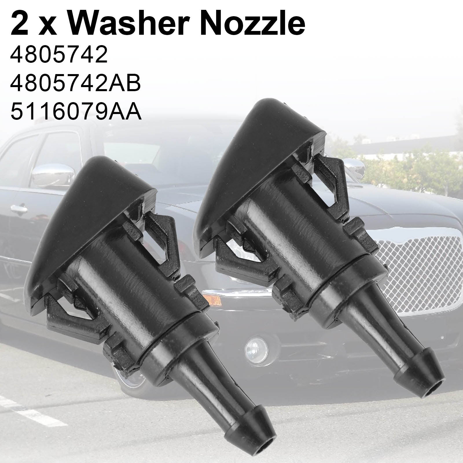 2 Stuks Ruitenwisser Sproeierkop Jet Spray Voor Dodge Journey 09-13 5116079AA Generiek