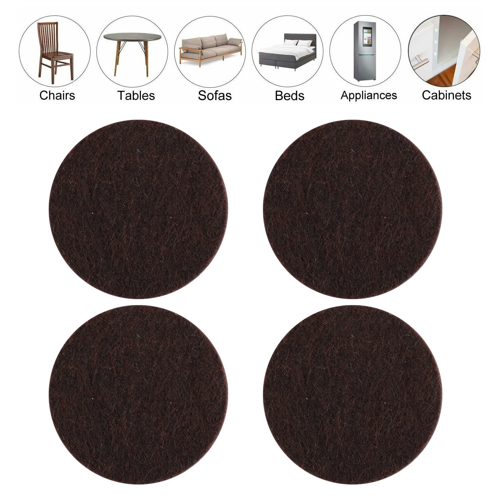 Furniture Felt Pads Square/Round Floor Protector Chair/Table Leg Sticky Back Generic