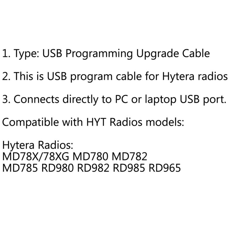 USB Programmering Upgrade Kabel Voor Hytera MD650 MD780 RD782 MD782URD982 RD985