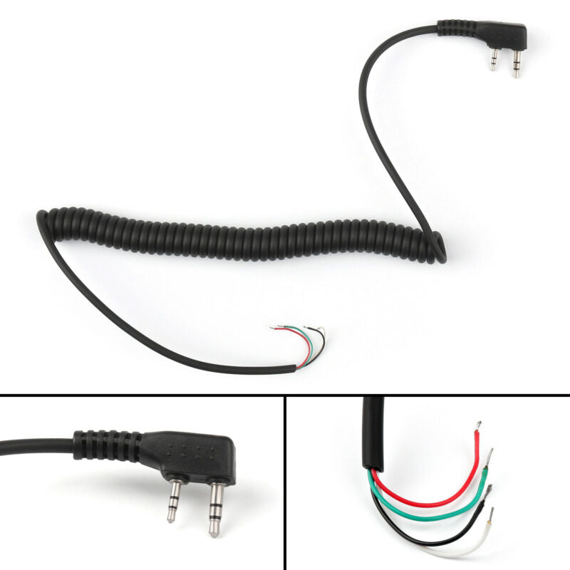 Ligne de câble de micro de haut-parleur pour Baofeng 2 broches 4 fils UV5R Kenwood TK370 Motorola