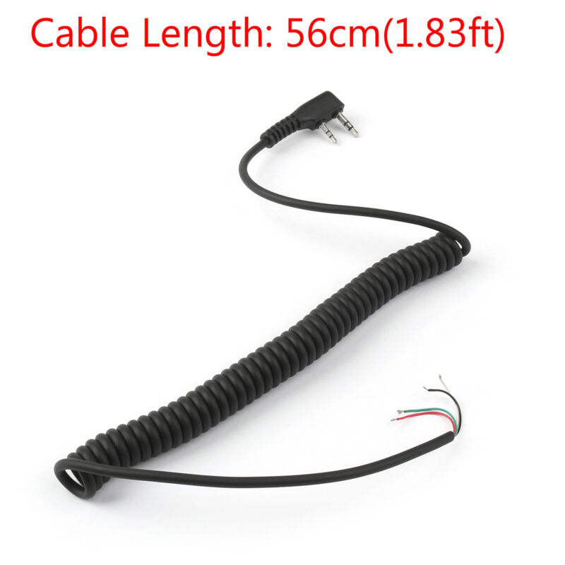 Speaker Mic Cable Line for Baofeng 2 pin 4 Wire UV5R Kenwood TK370 Motorola