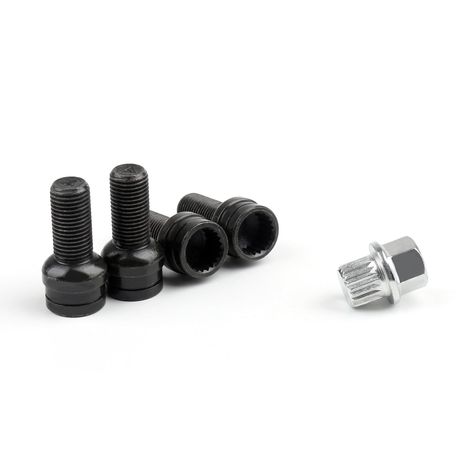 4+1 Set 17mm Black Wheel Bolt & Lock Lug Nut For VW Golf Beetle Passat Audi Generic