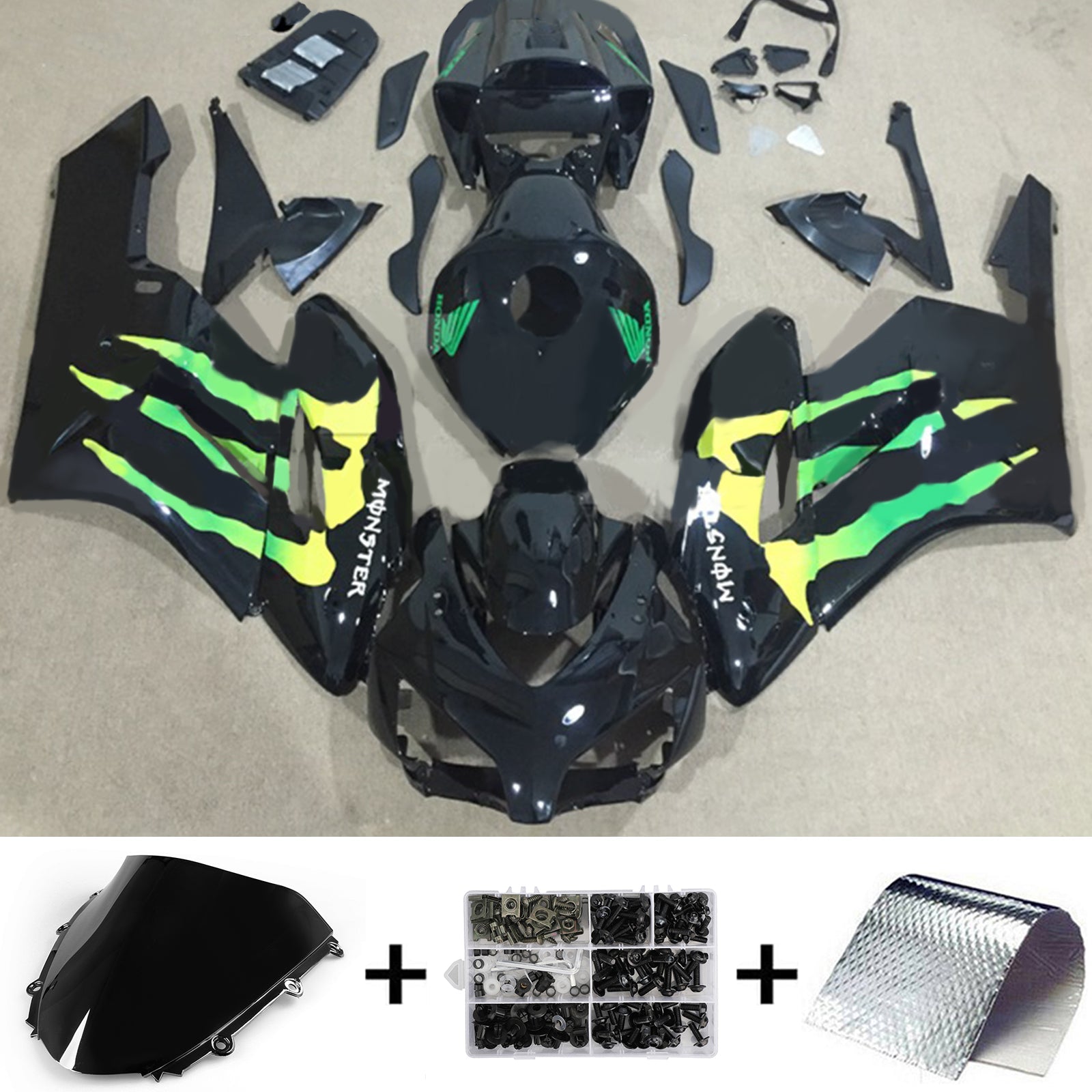 2004-2005 Honda CBR1000RR Kit de carénage carrosserie plastique ABS