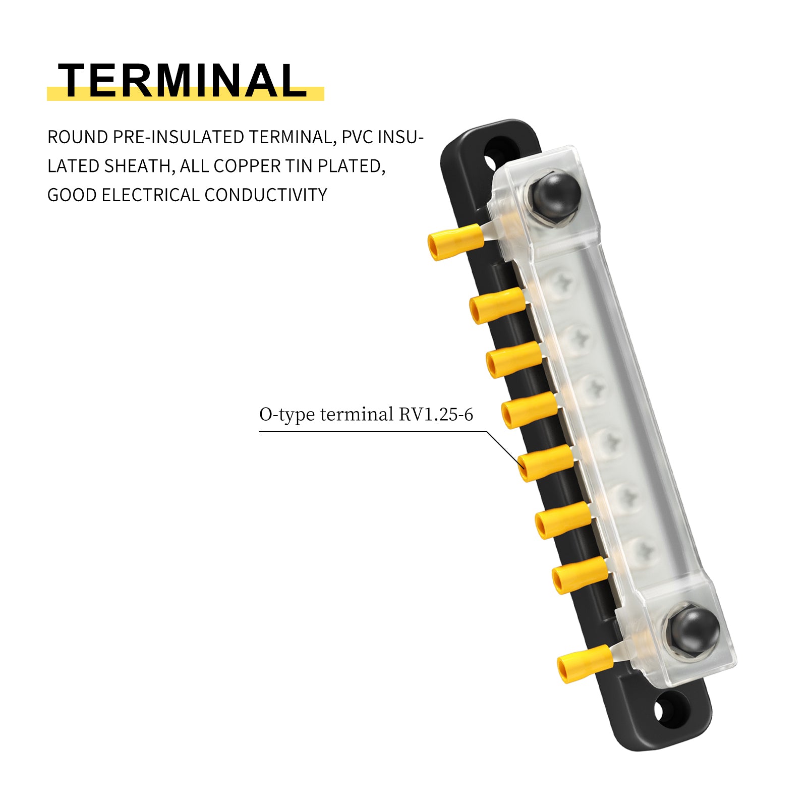 2/4/6/12 Way Dual-row Car Bus Bar Block with Dust Cover Distribution Terminal