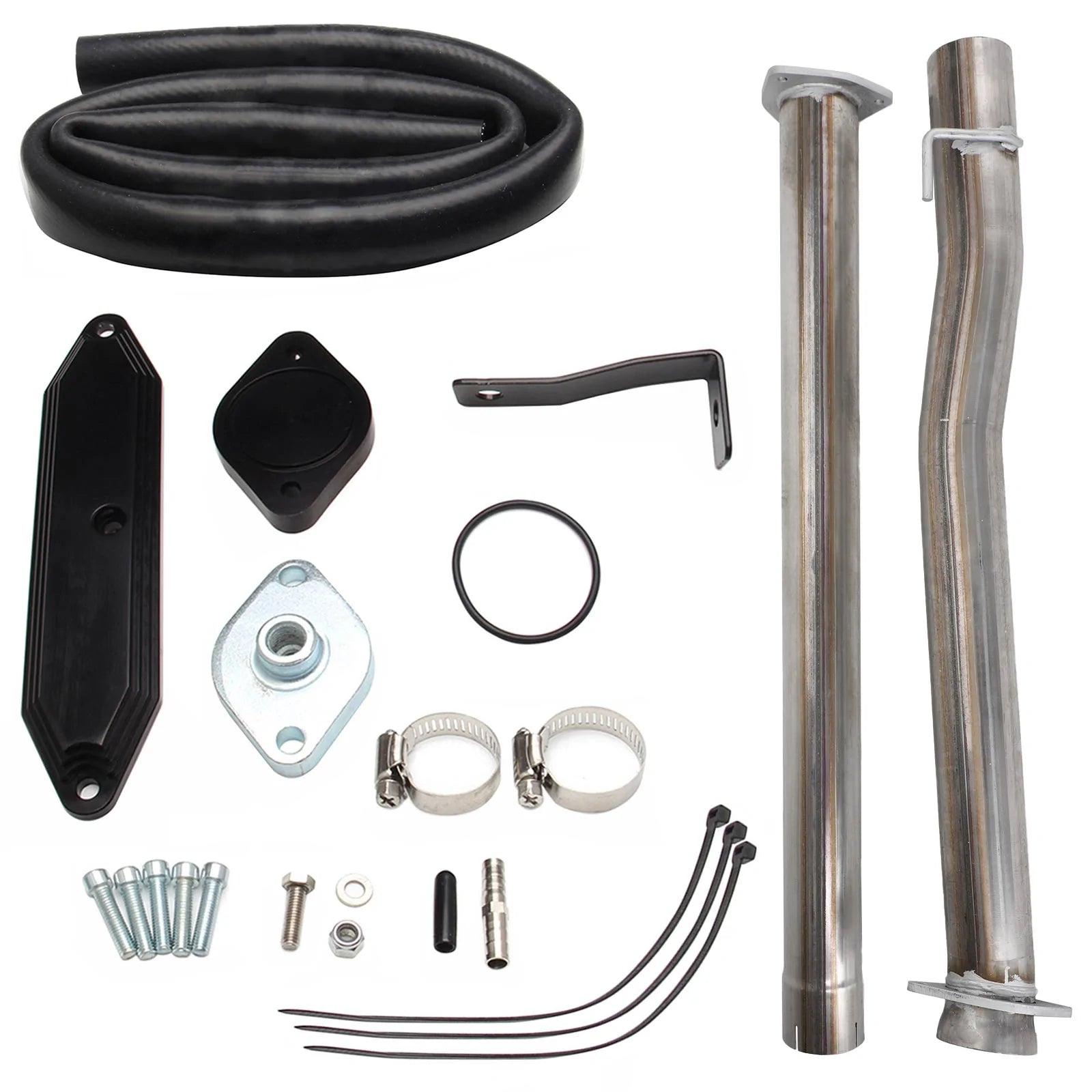 4" Muffler Exhaust Pipe + EGR Delete Kit for 11-22 6.7L Ford F250 F350 F450 Super Duty