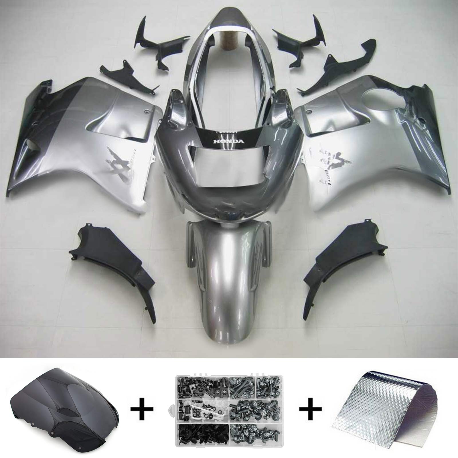 1996-2007 Honda CBR1100XX SuperBlackBird Amotopart Kit de carénage d'injection carrosserie ABS # 111