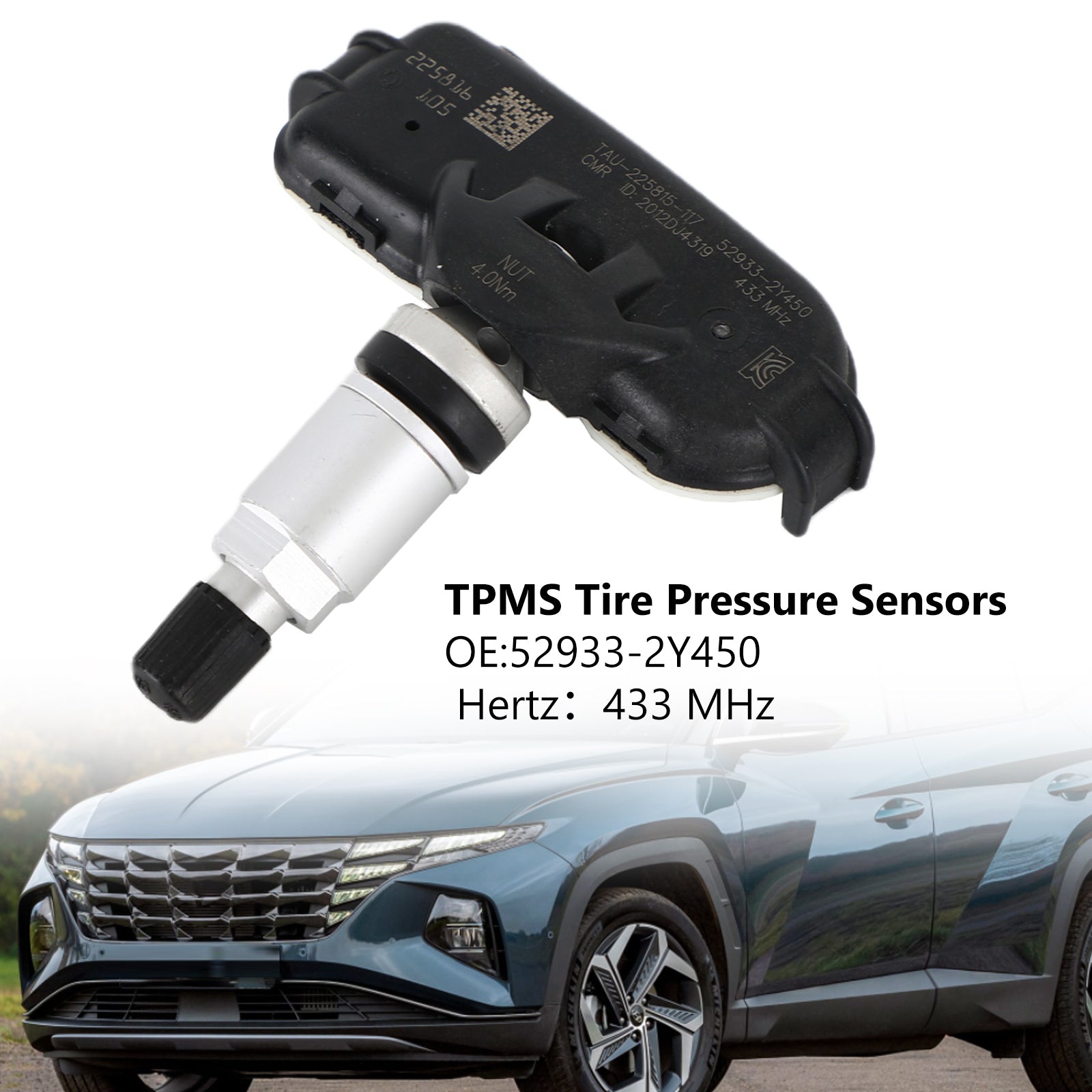 Hyundai ix35 High Line 2013/01 - 2015/09 Capteur de pression des pneus TPMS 52933-2Y450 générique