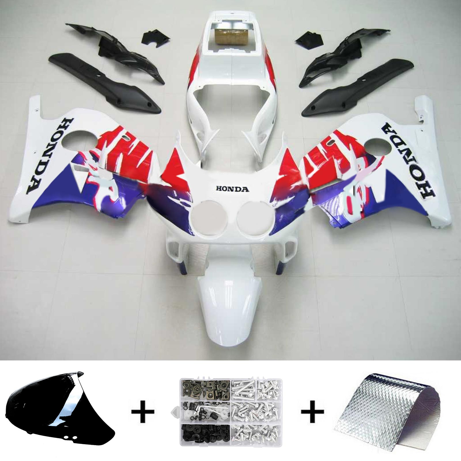 1990-1998 Honda CBR250RR MC22 Kit de carénage d'injection Amotopart carrosserie plastique ABS #101