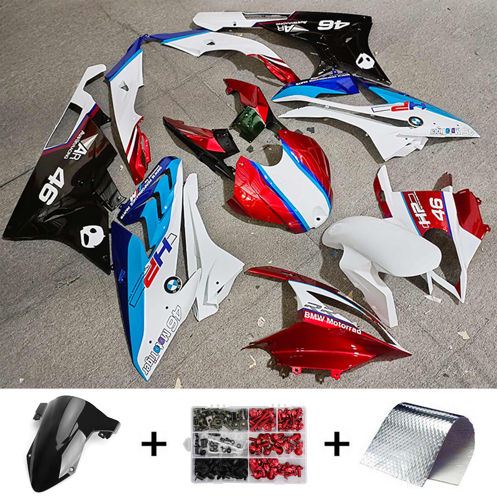 2019-2022 BMW S1000RR Amotopart Injection Fairing Kit Bodywork Plastic ABS #122