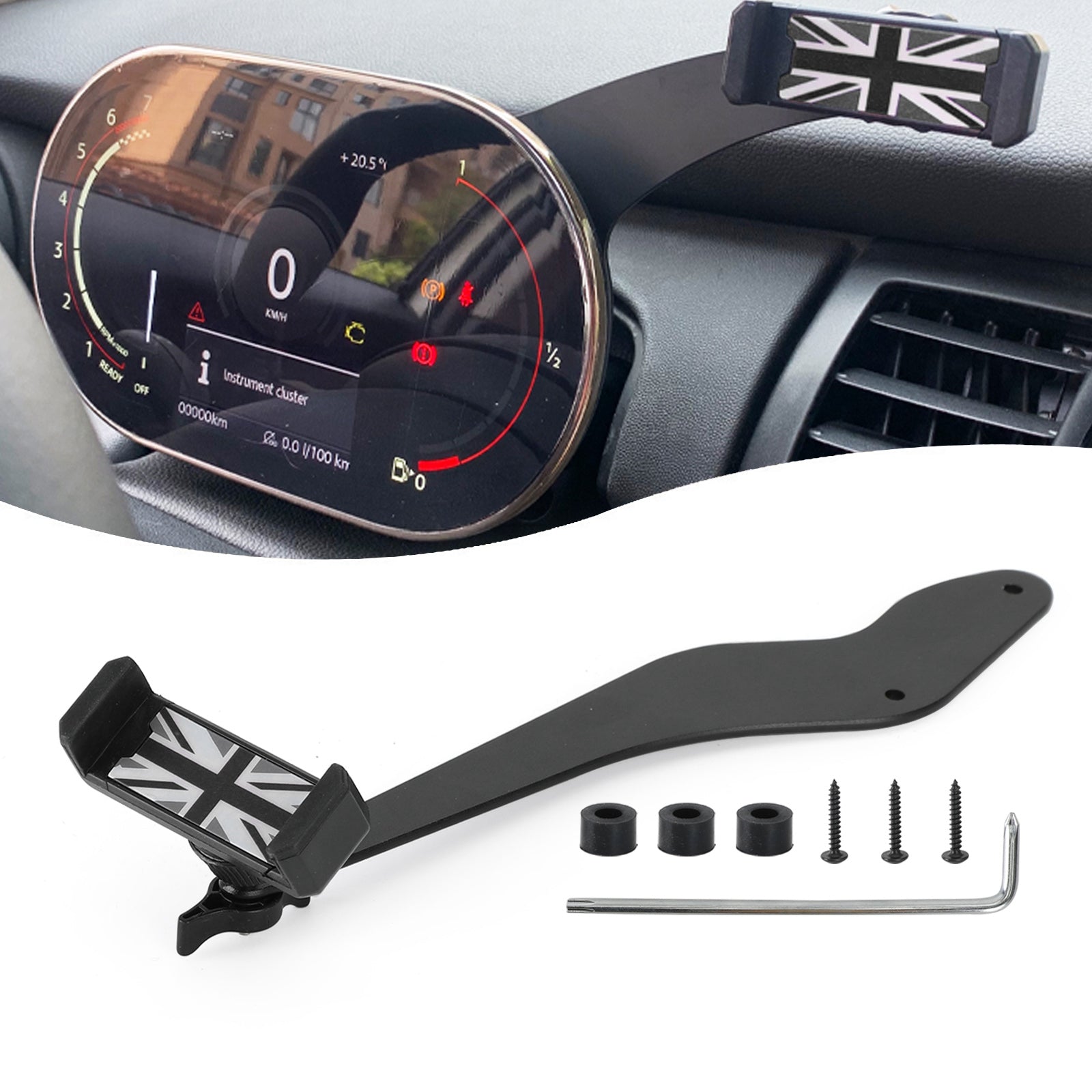 Car Phone Holder Mount Gray For MINI Cooper R50/R52/R53