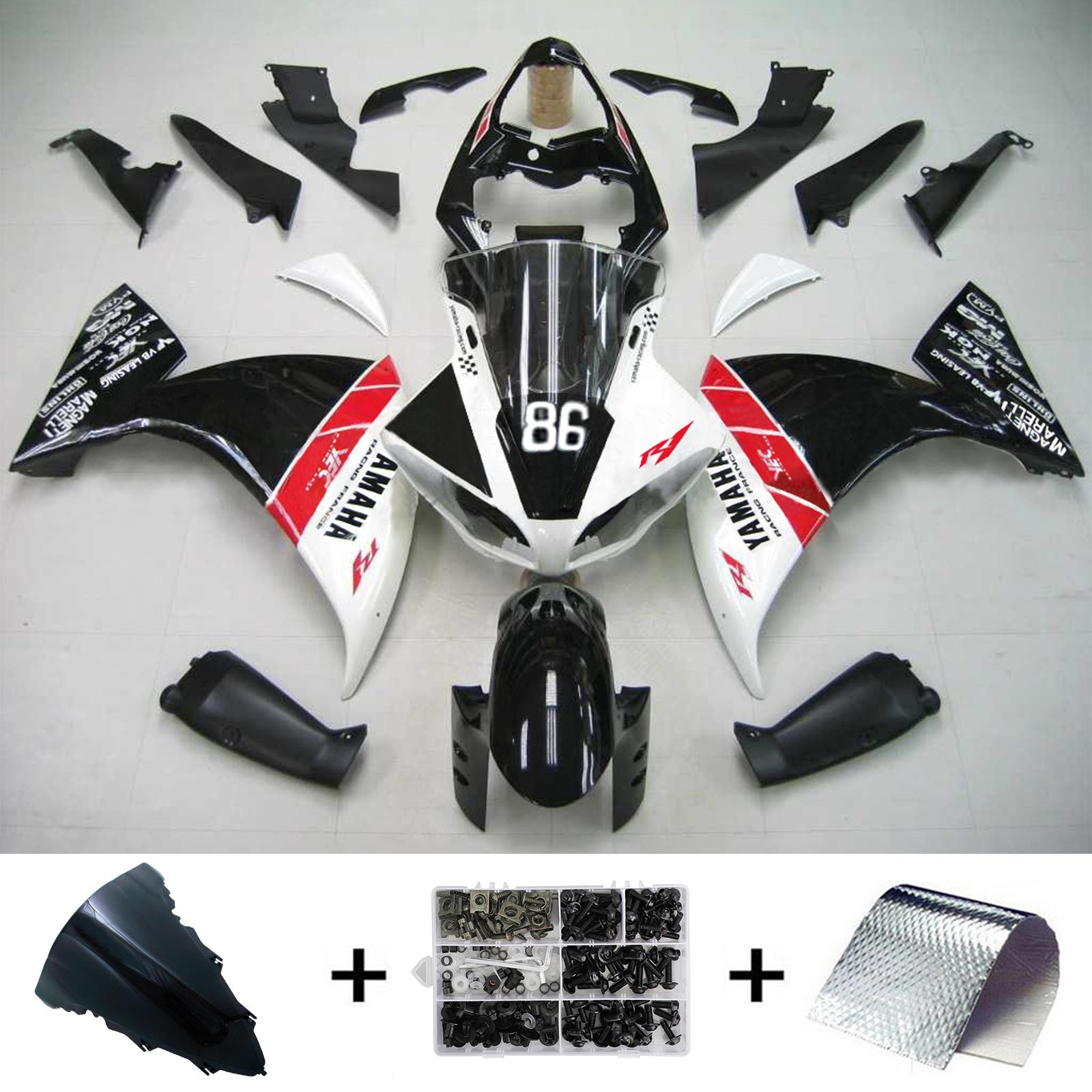 2009-2011 Yamaha YZF 1000 R1 Kit de carénage d'injection carrosserie plastique ABS #109