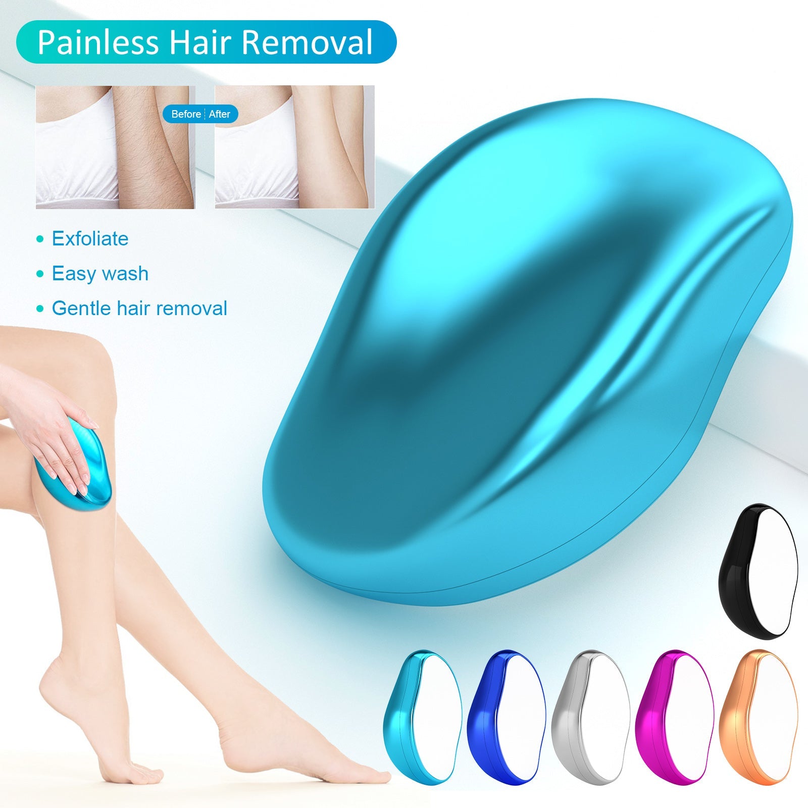 UK Stock Painless Physical Hair Removal Epilators Crystal Hair Eraser for Body Arm Leg