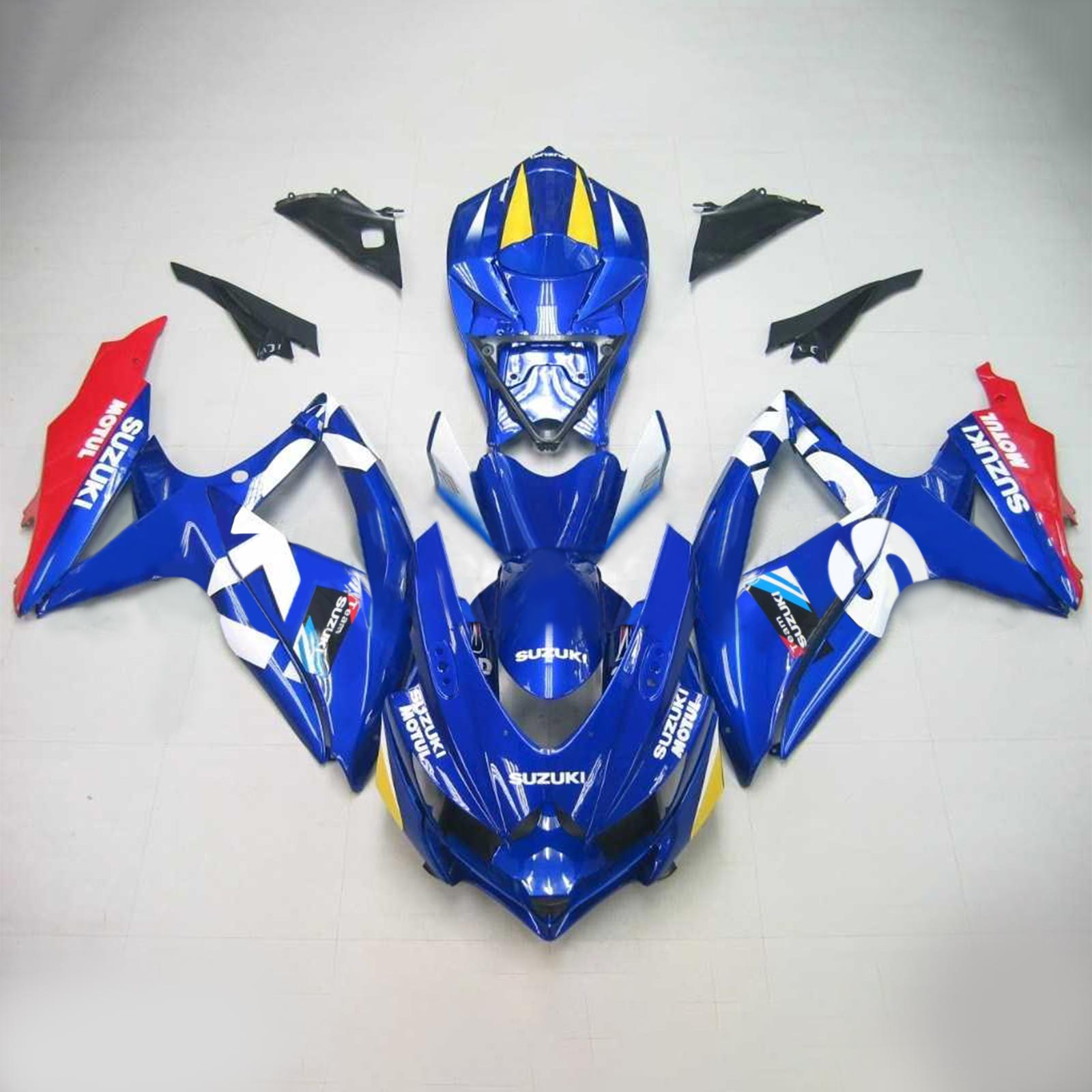 2008-2010 Suzuki GSXR 600/750 K8 Amotopart Kit de carénage d'injection carrosserie plastique ABS #130