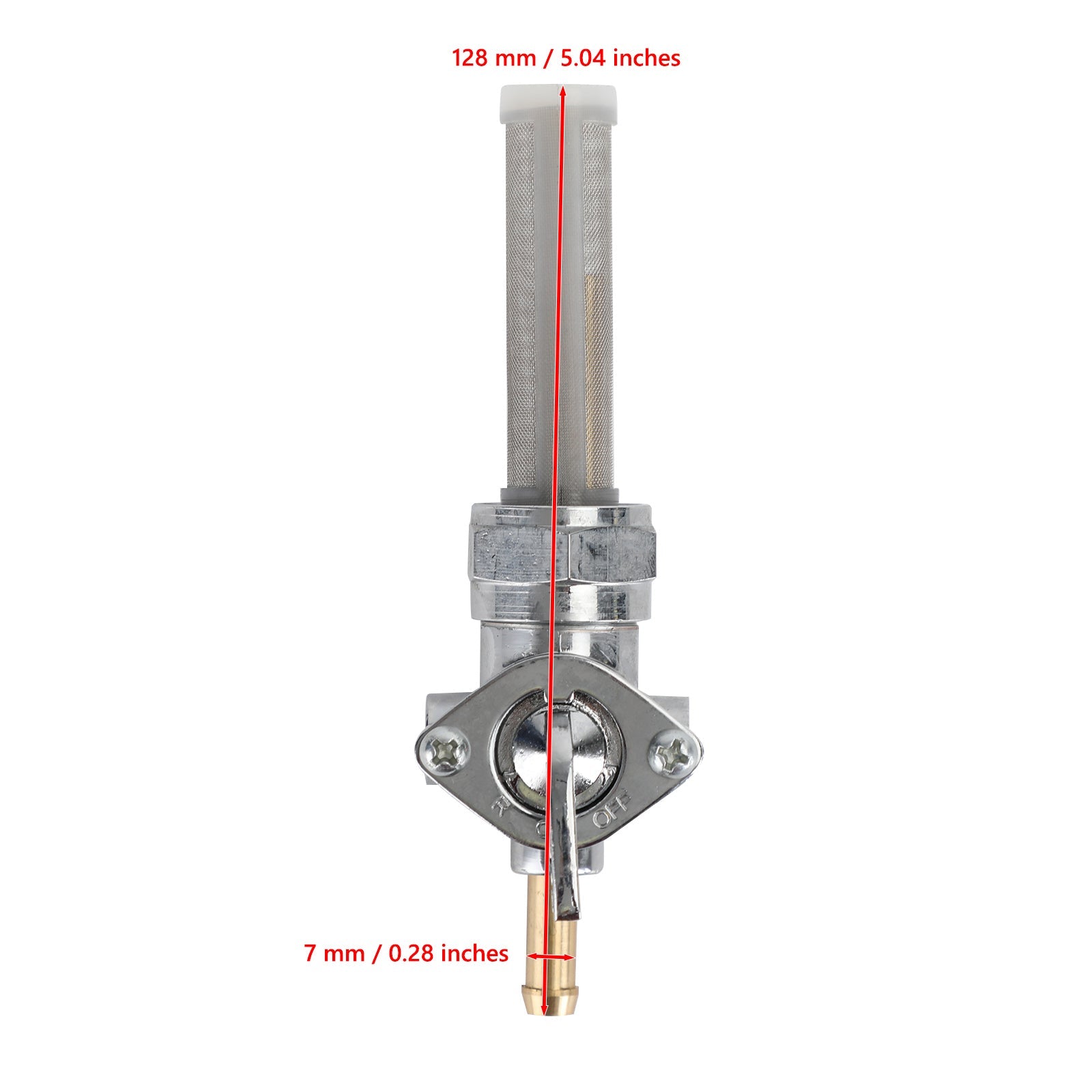 Benzinekraan Brandstofklep Rechte uitlaat 22 mm geschikt voor Dyna Super Glide Electra Glide Generic