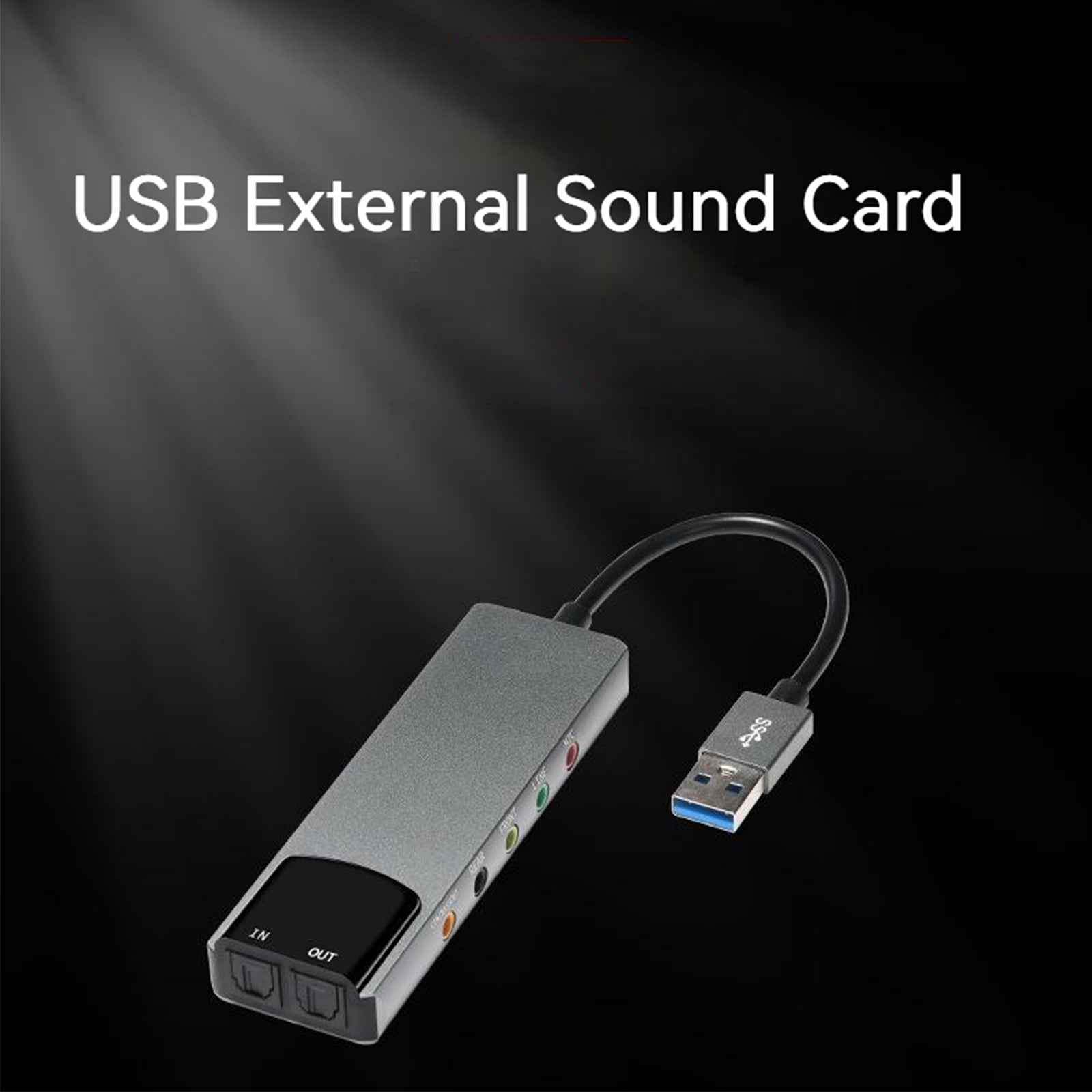 Nouveau Alliage d'aluminium USB Fiber optique SPDIF carte ordinateur externe multifonction