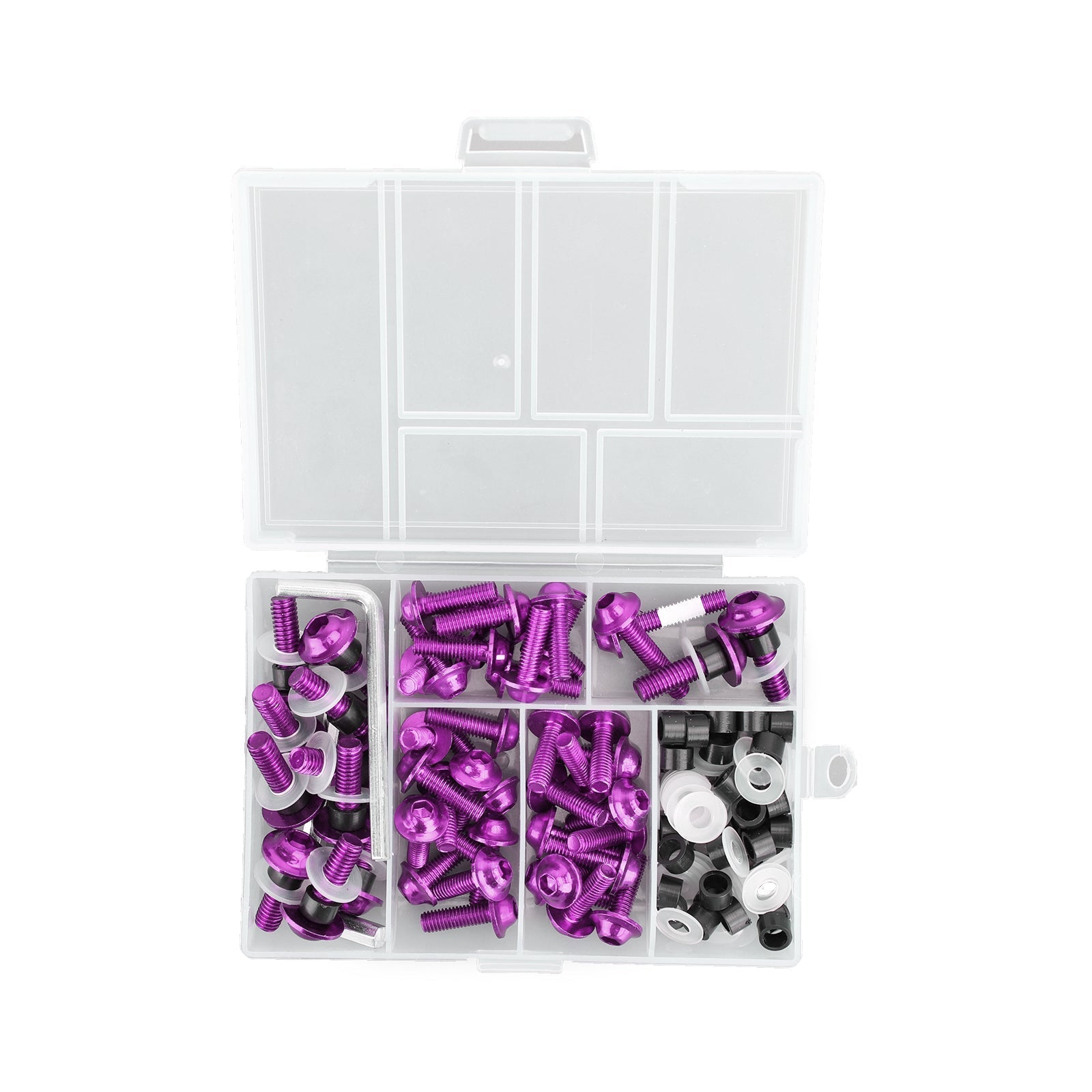 Kit de boulons de carénage de pare-brise de moto, 158x, Clip de fixation, vis violet