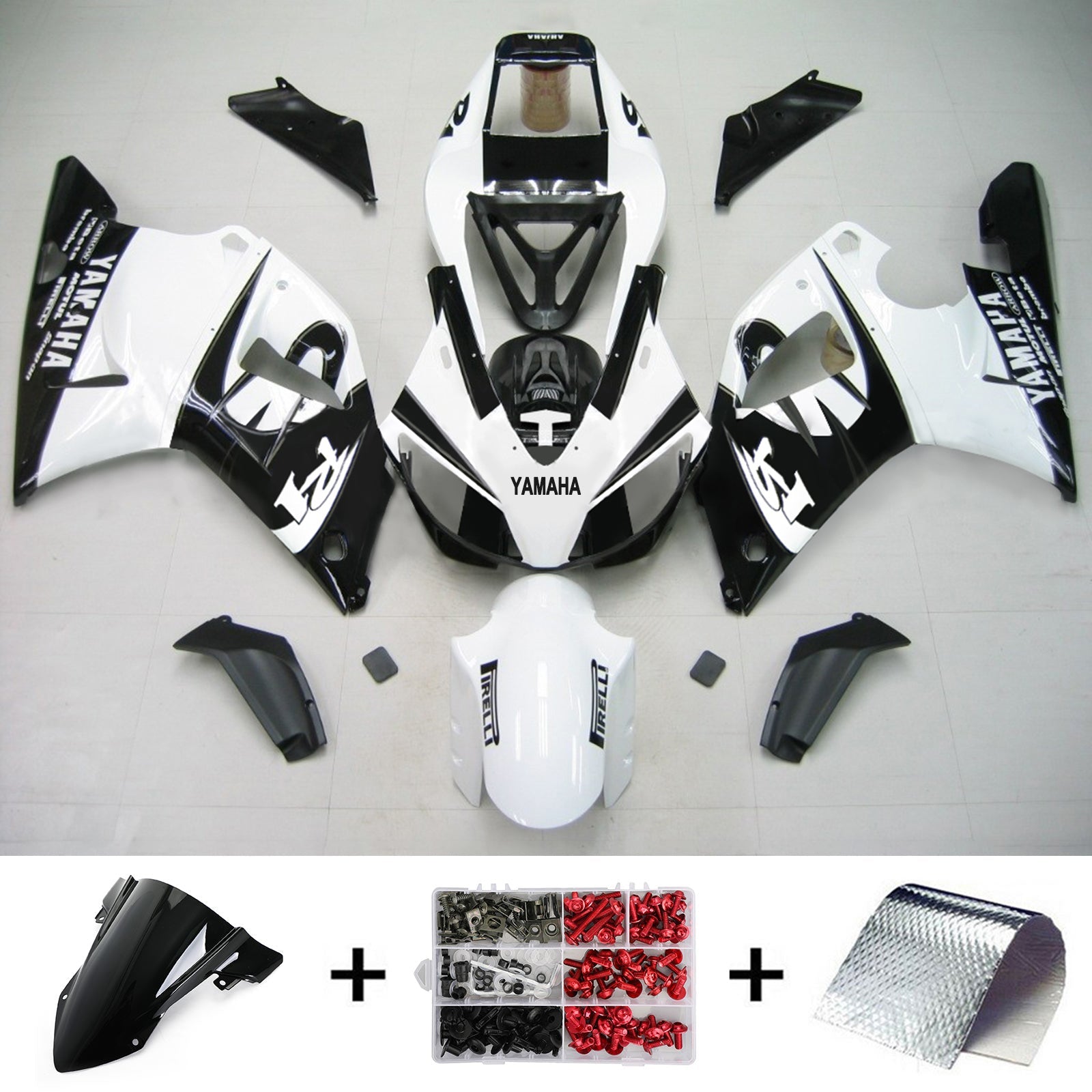 1998-1999 Yamaha YZF 1000 R1 Kit de carénage d'injection carrosserie plastique ABS #108