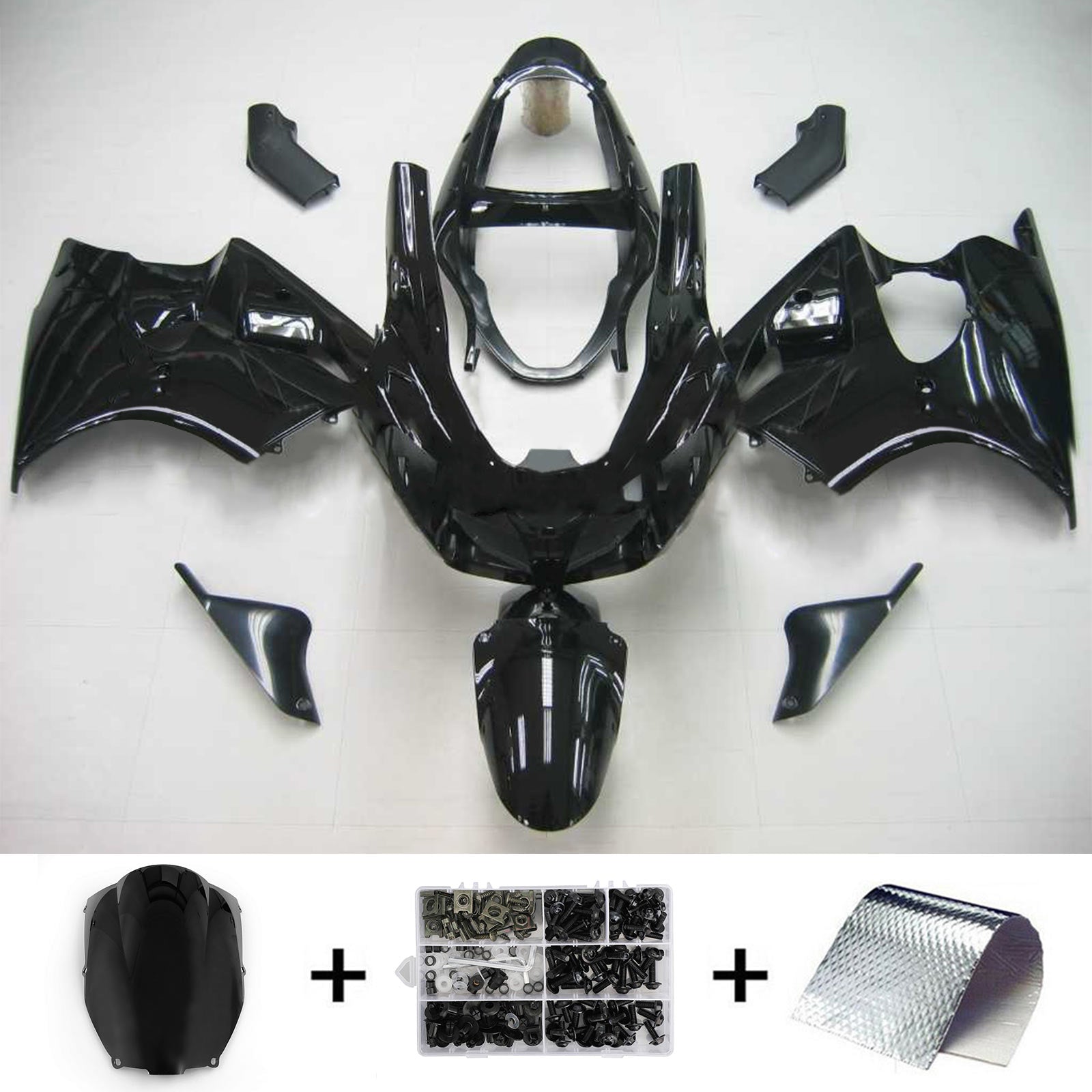 2000-2002 Kawasaki ZX6R 636 2005-2008 Kawasaki ZZR600 Amotopart Injection Fairing Kit Bodywork Plastic ABS #103