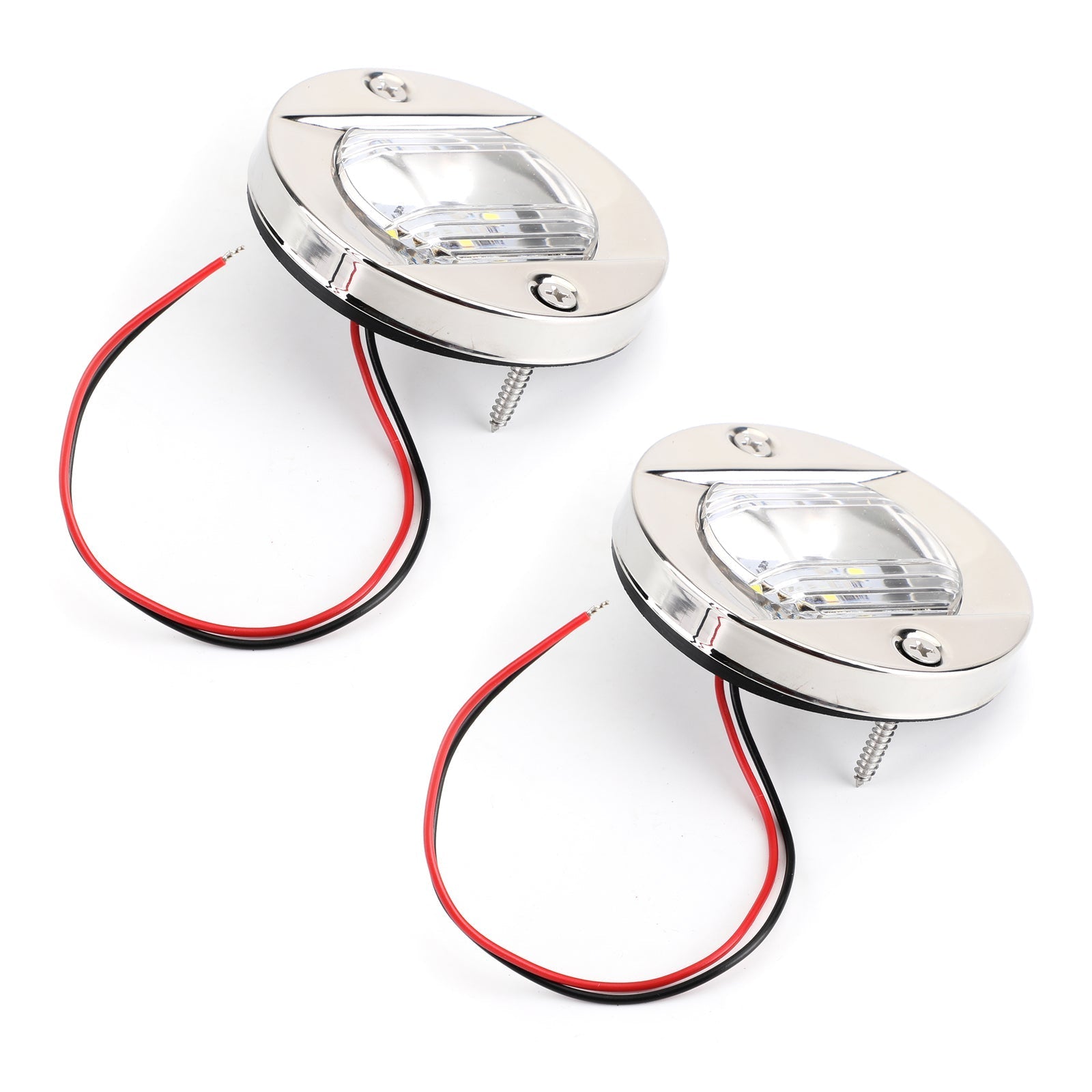 2 uds LED barco marino yate espejo de popa ancla cromada luz de popa redonda 2835-SMD 12V