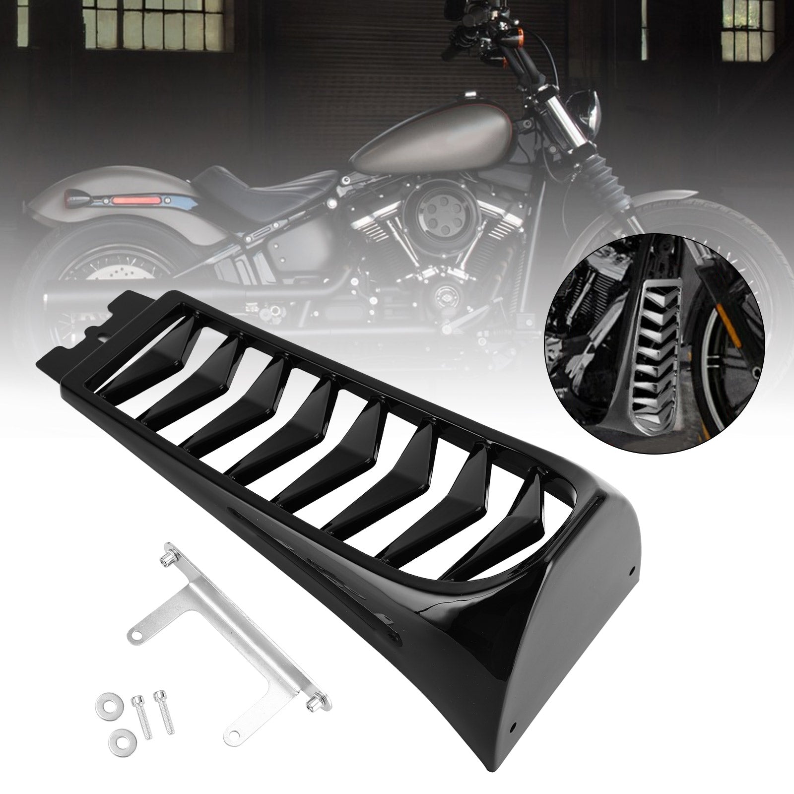 2018-2021 Harley Softail Street Bob Breakout Fat Bob Front Chin Spoiler Lower Radiator Cover Generic