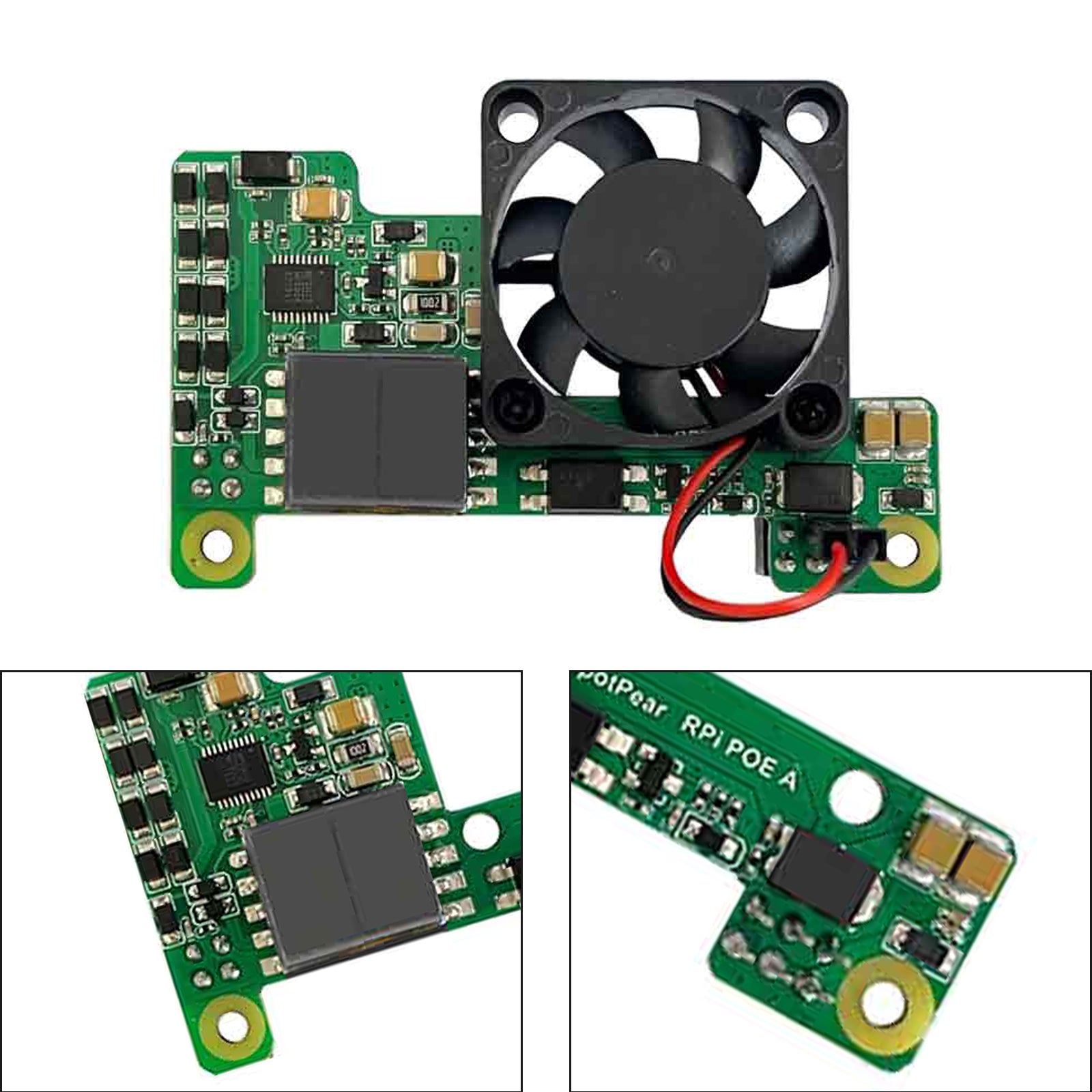 Raspberry Pi Poe Ethernet-voedingsuitbreidingsmodule ondersteunt 3B+/4B met ventilator