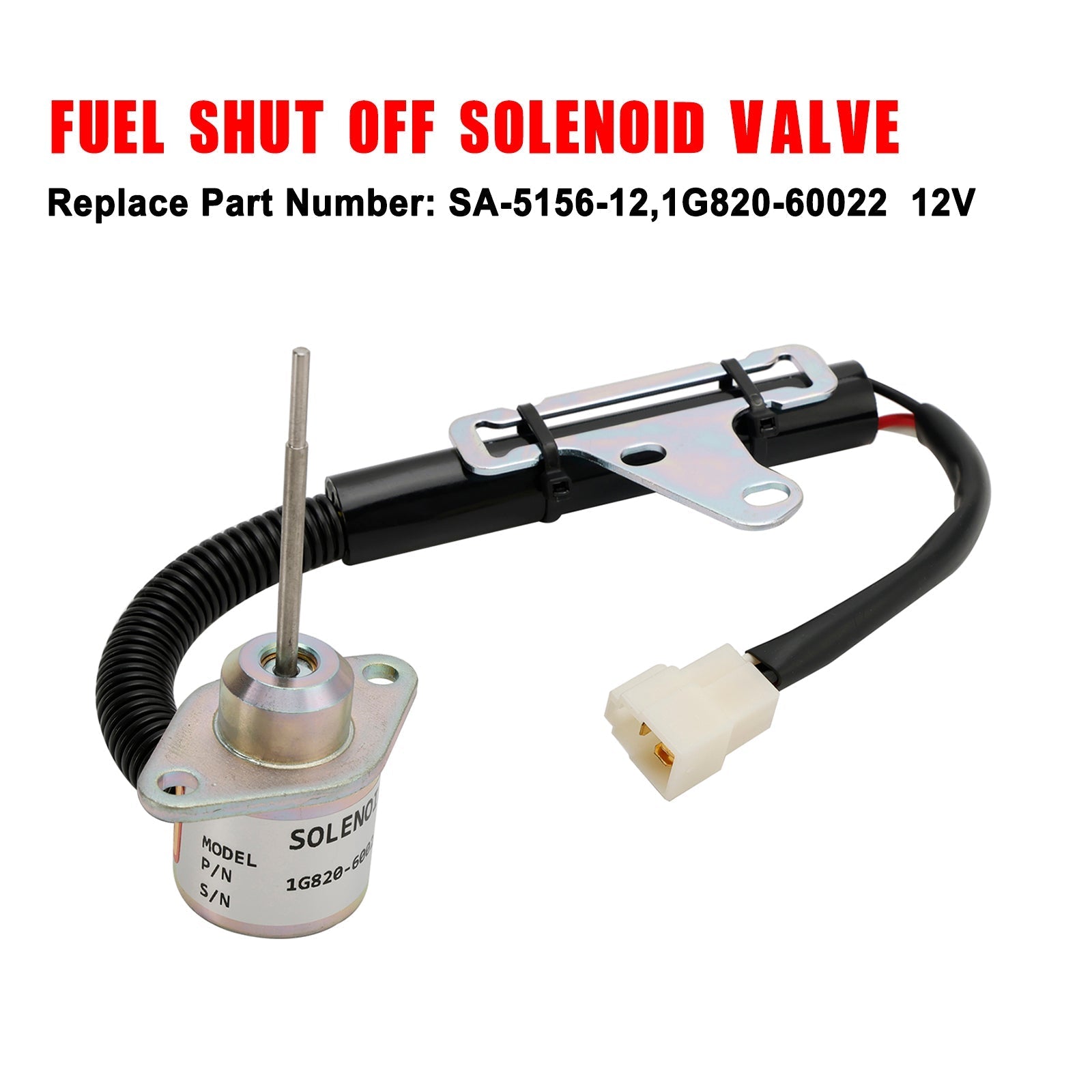 Shutoff Solenoid 1G820-60022 1G820-60012 SA-5156-12 For Kubota D782 Engine 12V