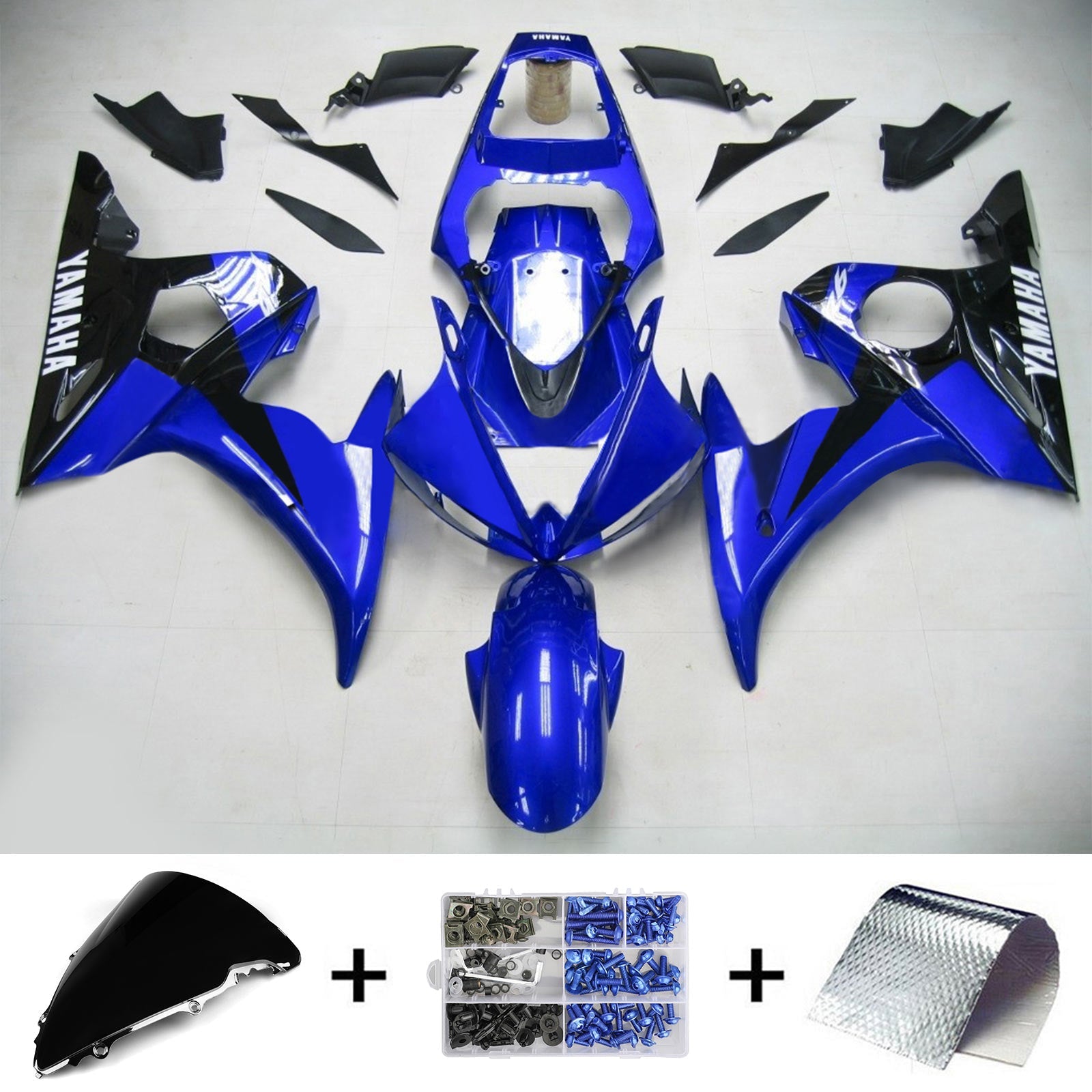 2003-2004 Yamaha YZF 600 R6 R6S Injection Fairing Kit Karosseri Plast ABS #159