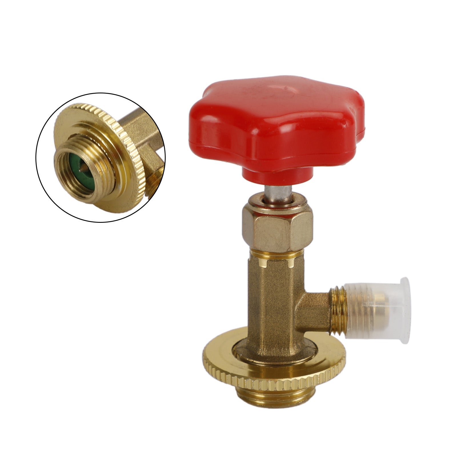 1/4" SAE R134a Refrigerant Brass AC Can Bottle Tap Adapter Opener Valve