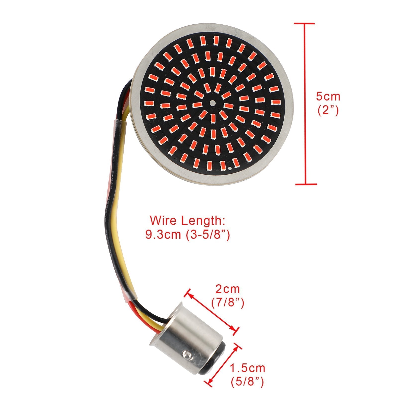 1157 LED-knipperlicht inzetlamp geschikt voor Softail Touring Dyna Sportster rood