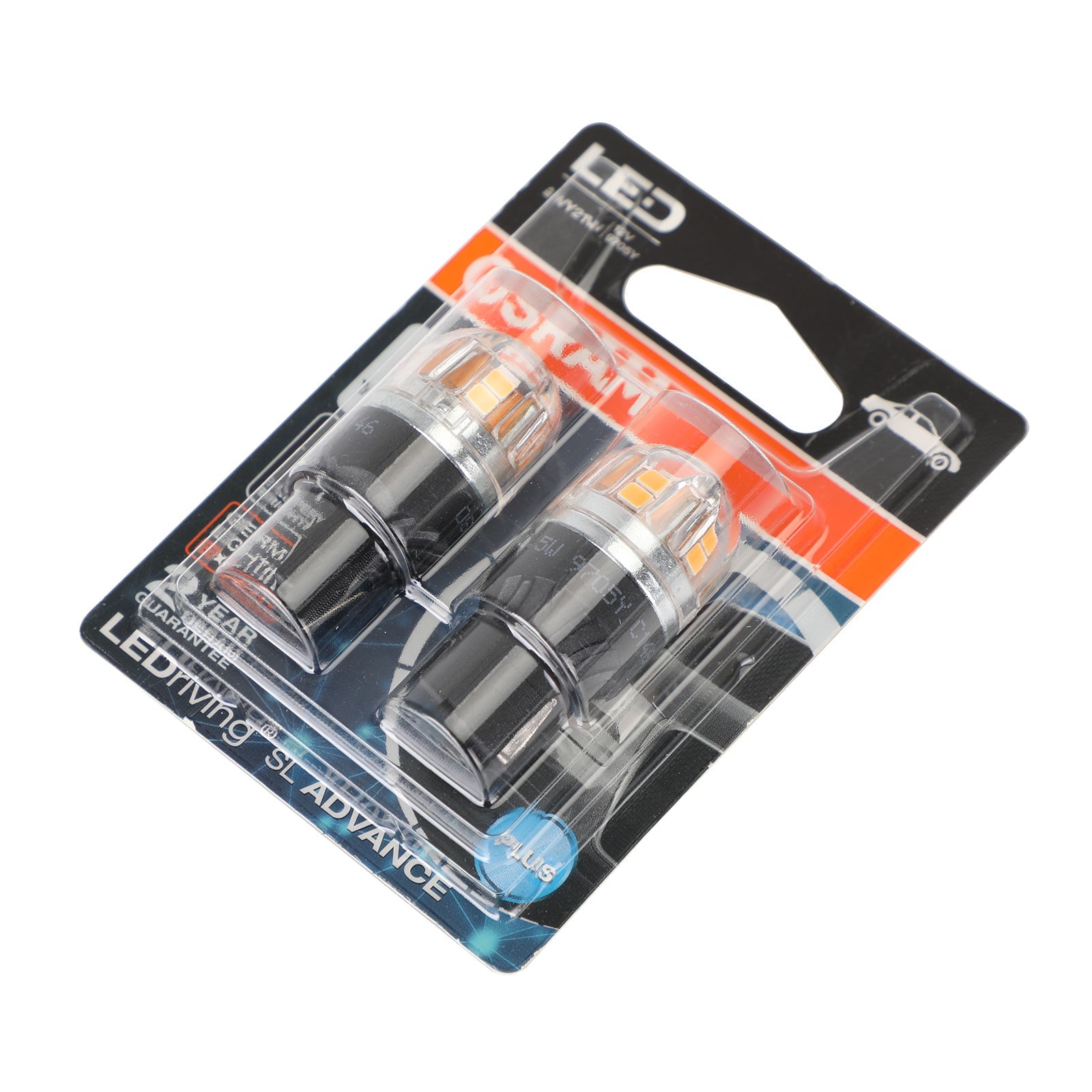 2x For OSRAM 9705Y Car Auxiliary Bulbs LED WY21W 12V2.5W WX3x16d Generic