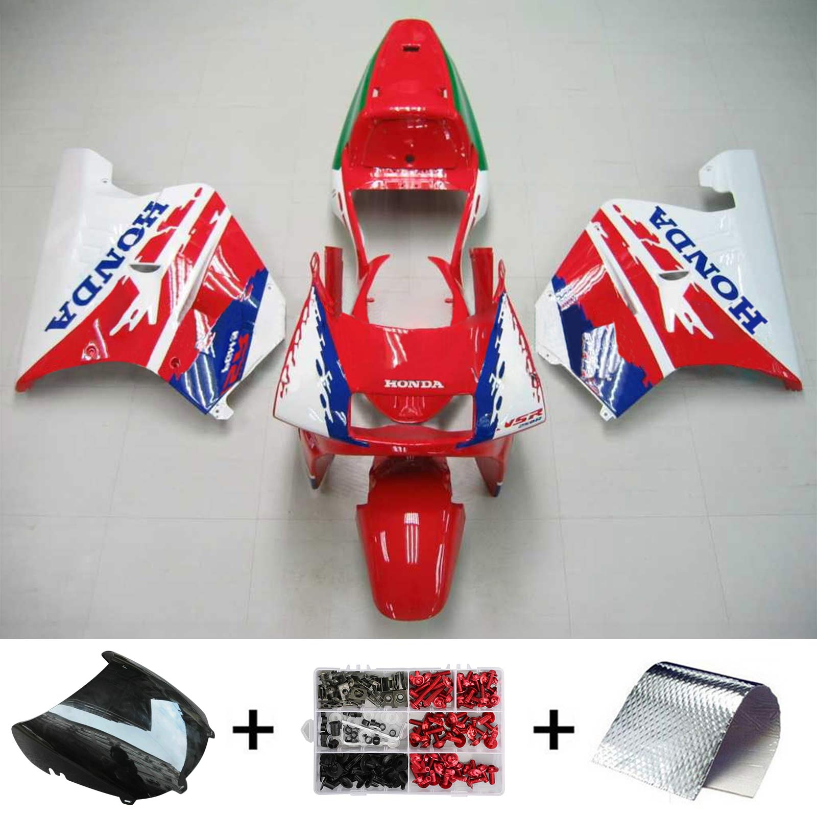 1990-1993 Honda NSR250 PGM-3 Kit de carénage d'injection Amotopart carrosserie plastique ABS #104