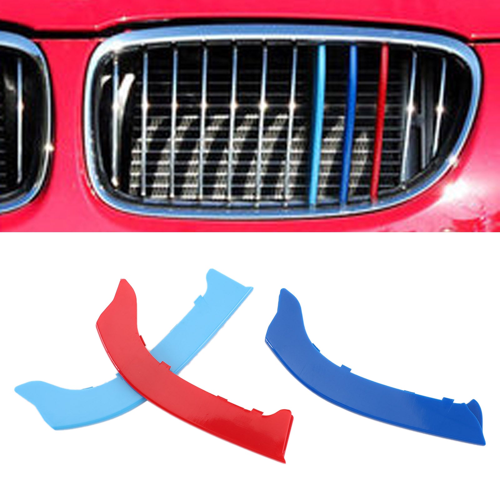 BMW Série 3 2009-2012 Tricolore Calandre Grille Couverture Bandes Clip Garniture