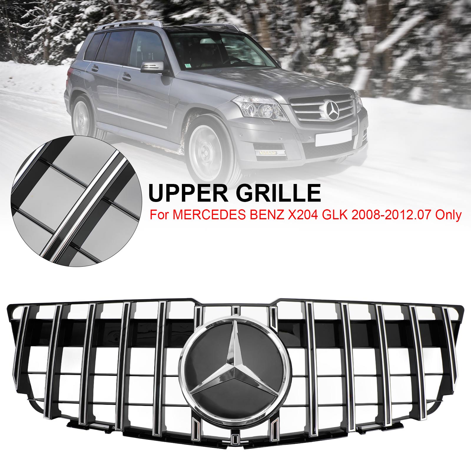 2008-2012 Mercedes-Benz GLK X204 Voorbumper Bovenste Grill Grille GT-stijl