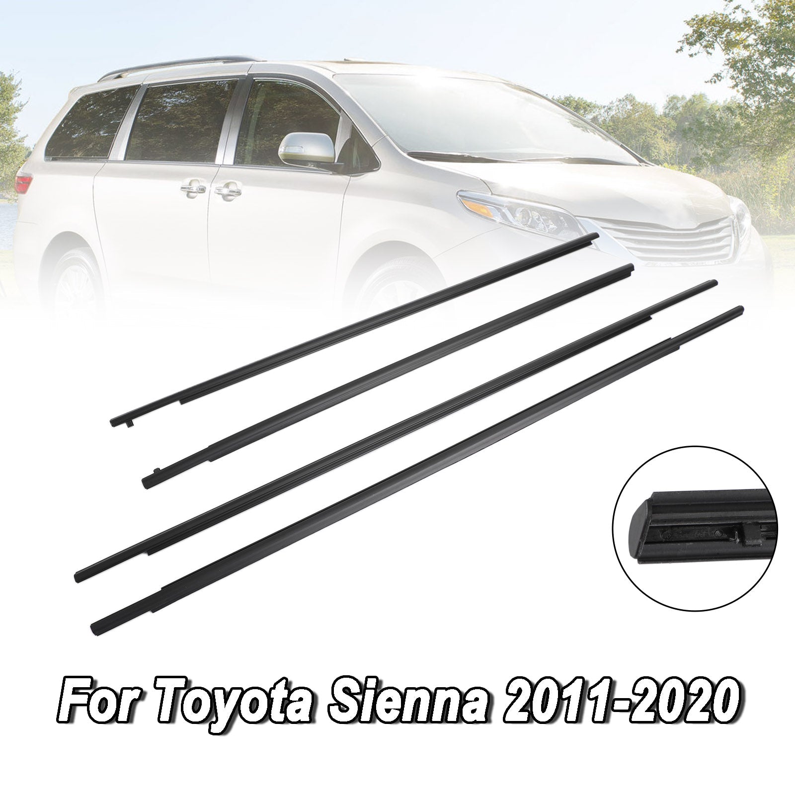 Toyota Sienna 2011-2020 Car Window Weatherstrip Seal Belt Moulding Fedex Express