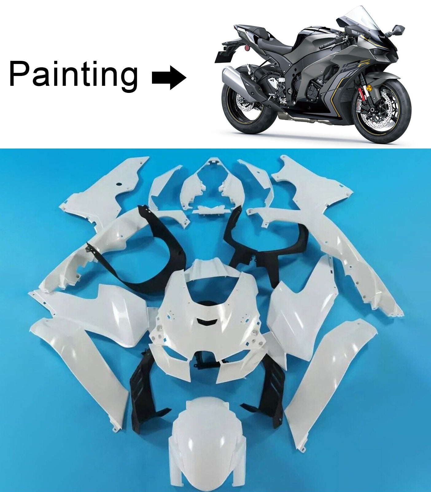 2021-2024 Kawasaki ZX-10R ZX10R Amotopart Injection Fairing Kit Kawasaki ABS #101