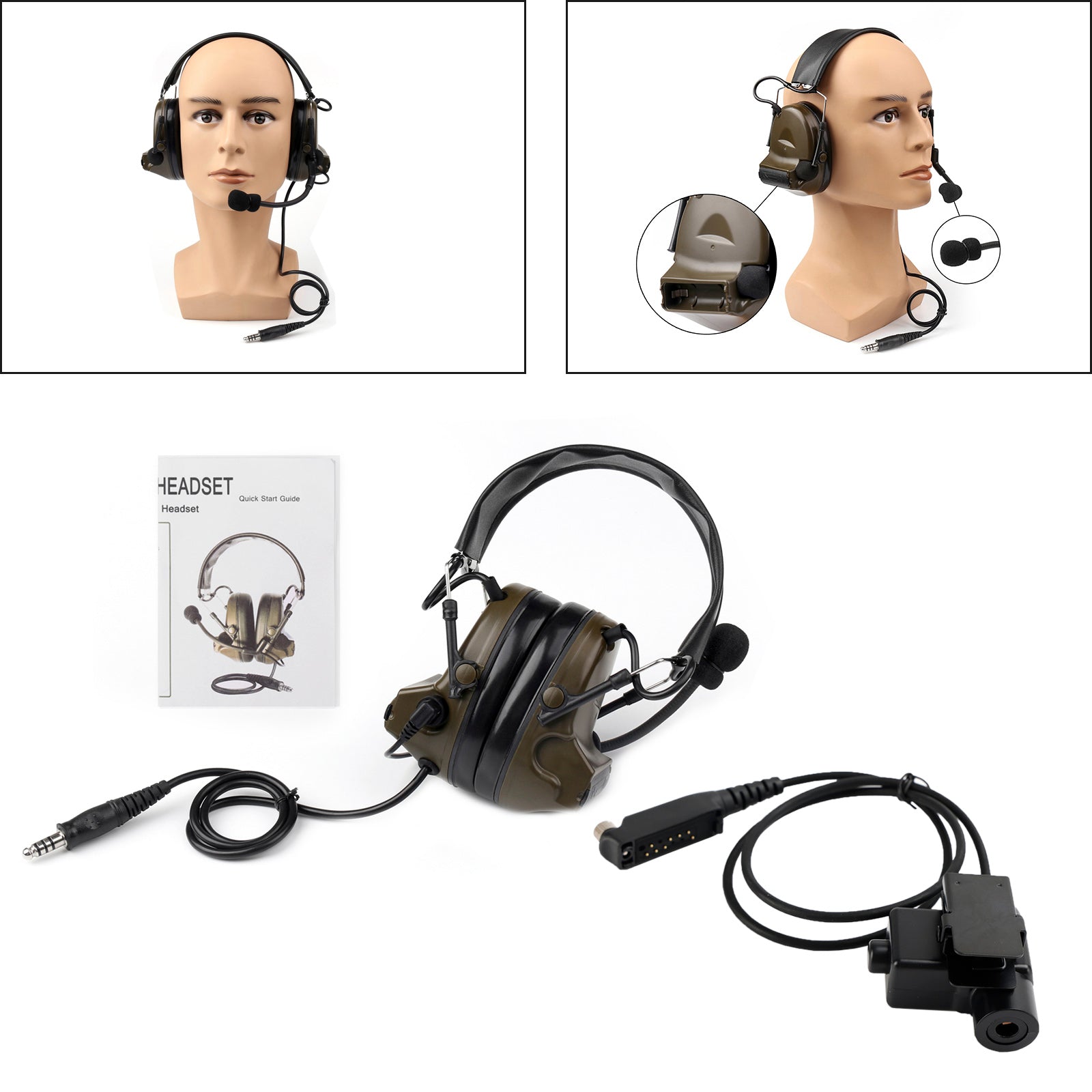 Casque tactique H50 à 6 broches, pour Sepura STP8000 STP8030 STP8035 STP8038 U94 PTT Z