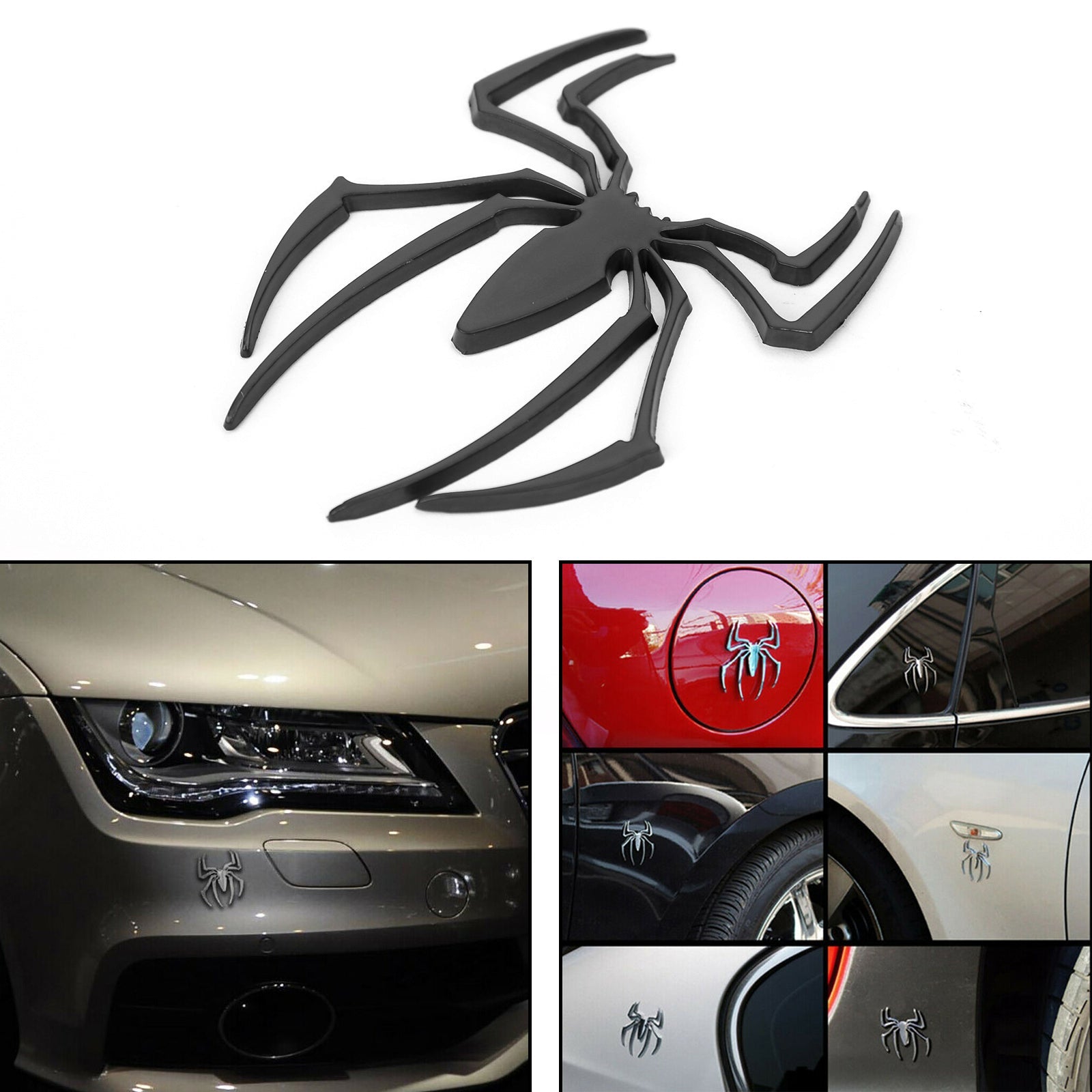 Auto Logo Auto Sticker Metalen Badge Emblem Spider Vorm 3D Auto Decal Sticker DIY Generiek