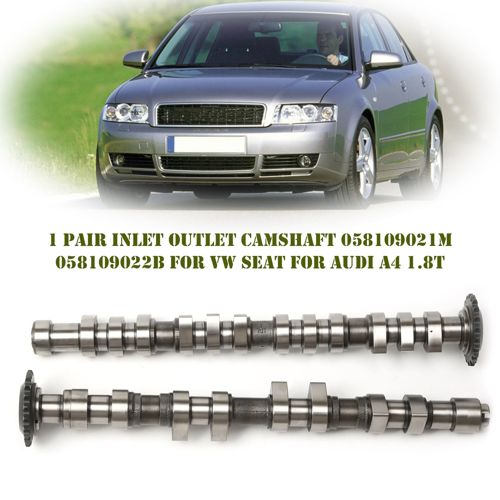 Skoda Octavia 1997-2011 / Superb 2002-2008 1.8T 1 paire d'arbre à cames d'entrée et de sortie 058109021M 058109022B