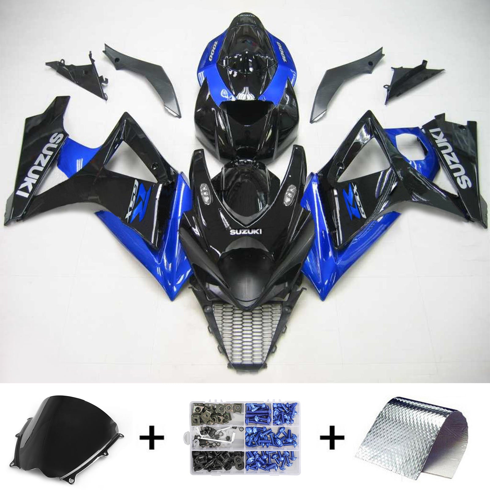 2007-2008 Suzuki GSXR1000 K7 Amotopart Kit de carénage d'injection carrosserie plastique ABS #111