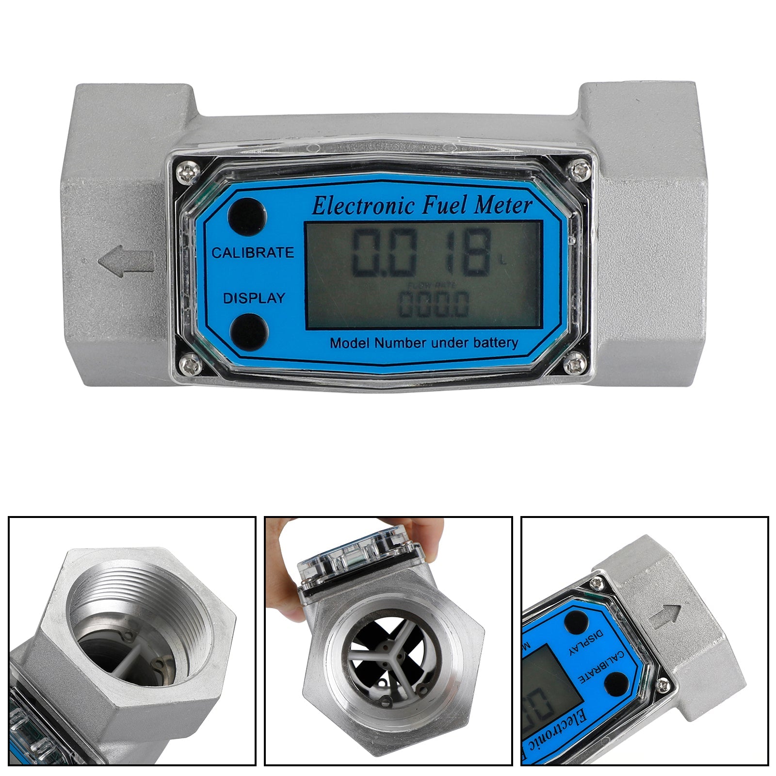 Turbine Digital Diesel Fuel Flow Meter Oval Gear Flow Gauge BSPT/NPT