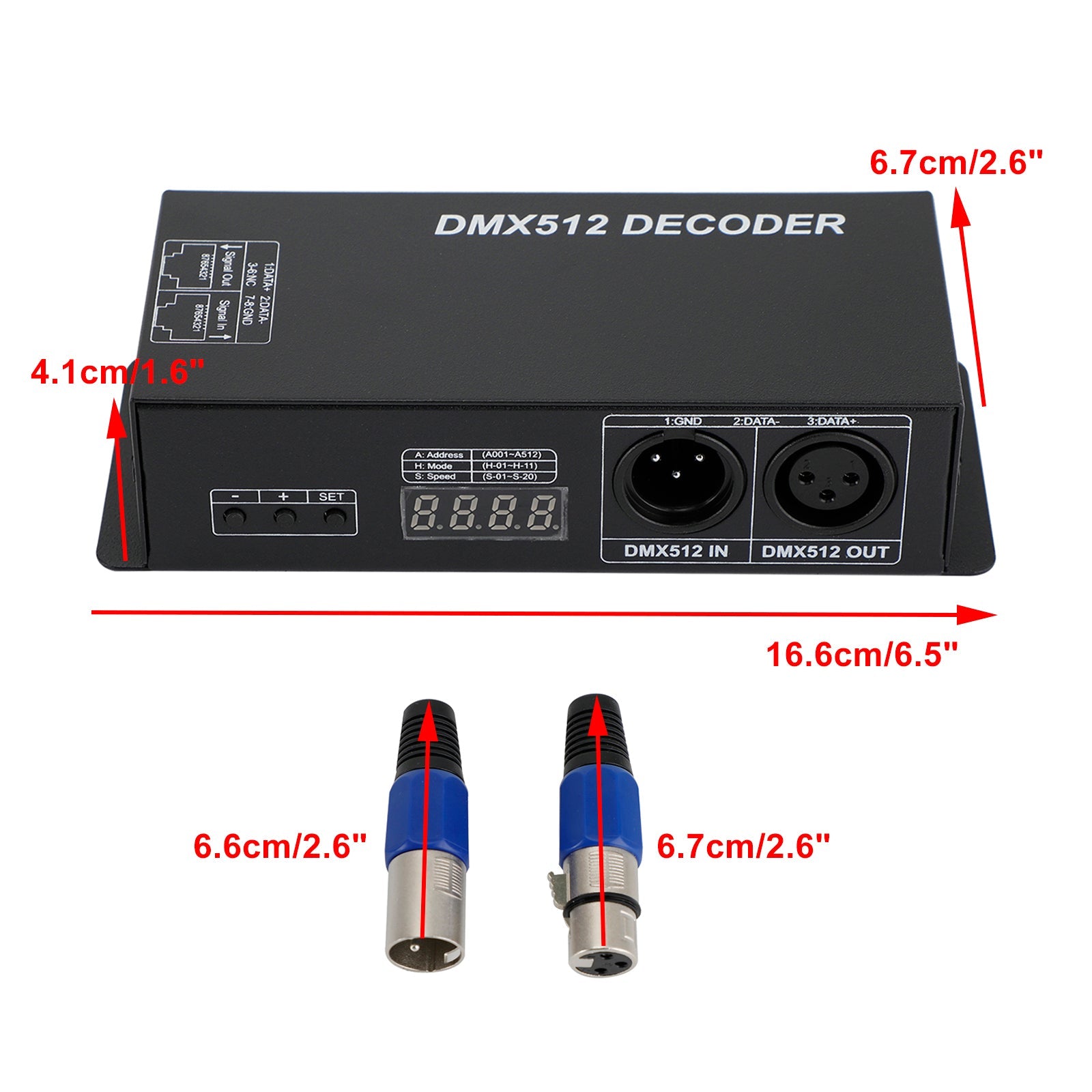 LED RGBW DMX 512 Controller Decoder Dimmer 4 Kanalen 16A 4x4A Streeplicht