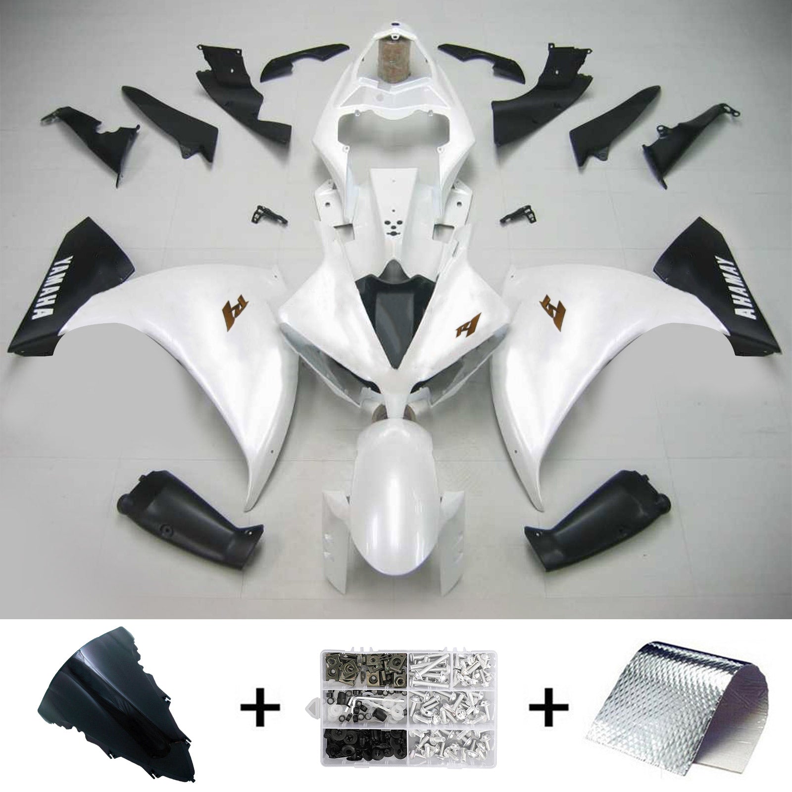 2012-2014 Yamaha YZF 1000 R1 Amotopart Kit de carénage d'injection carrosserie plastique ABS #103