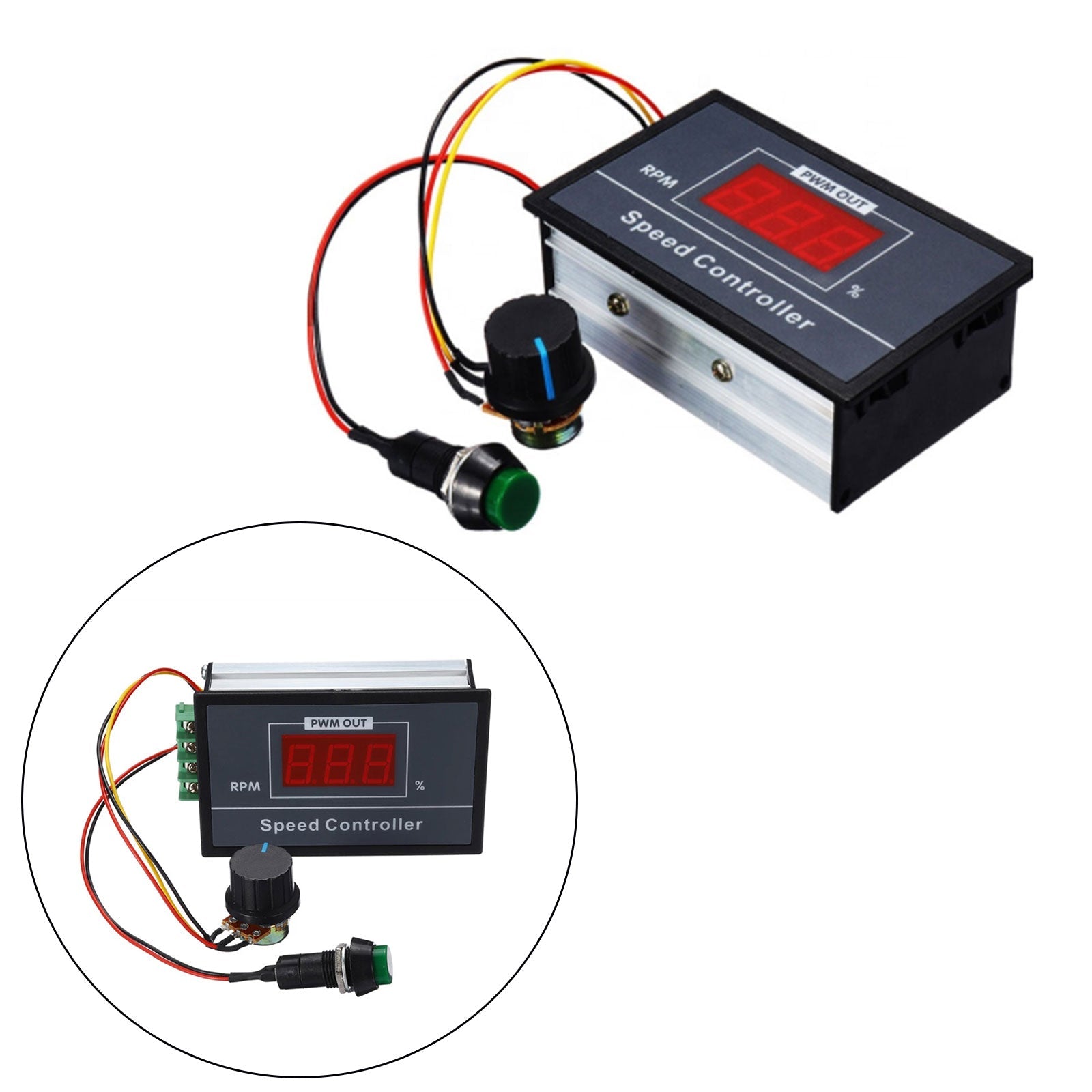 Contrôleur de vitesse de moteur PWM DC, DC6-60V 12V 24V 36V 48V 30A, interrupteur de démarrage et d'arrêt