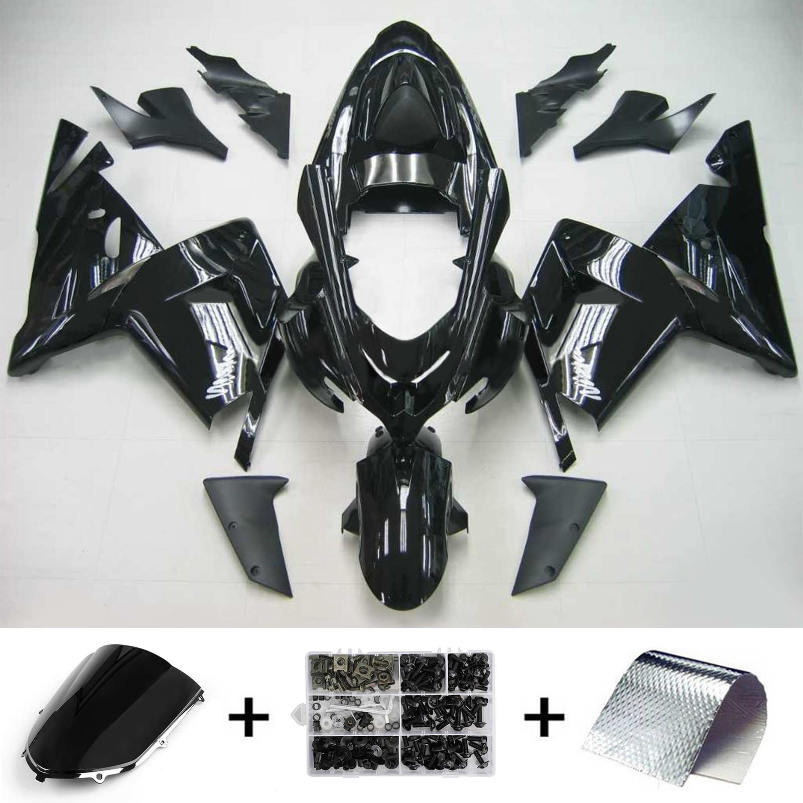 2004-2005 Kawasaki ZX10R Kit de carénage d'injection Amotopart carrosserie plastique ABS #111