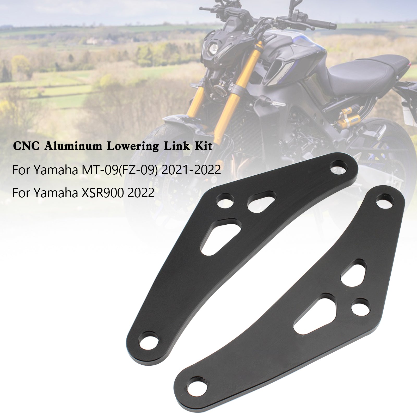 Yamaha 2022 XSR900 / 2021-2022 MT-09 (FZ-09) CNC aluminium verlagingsset